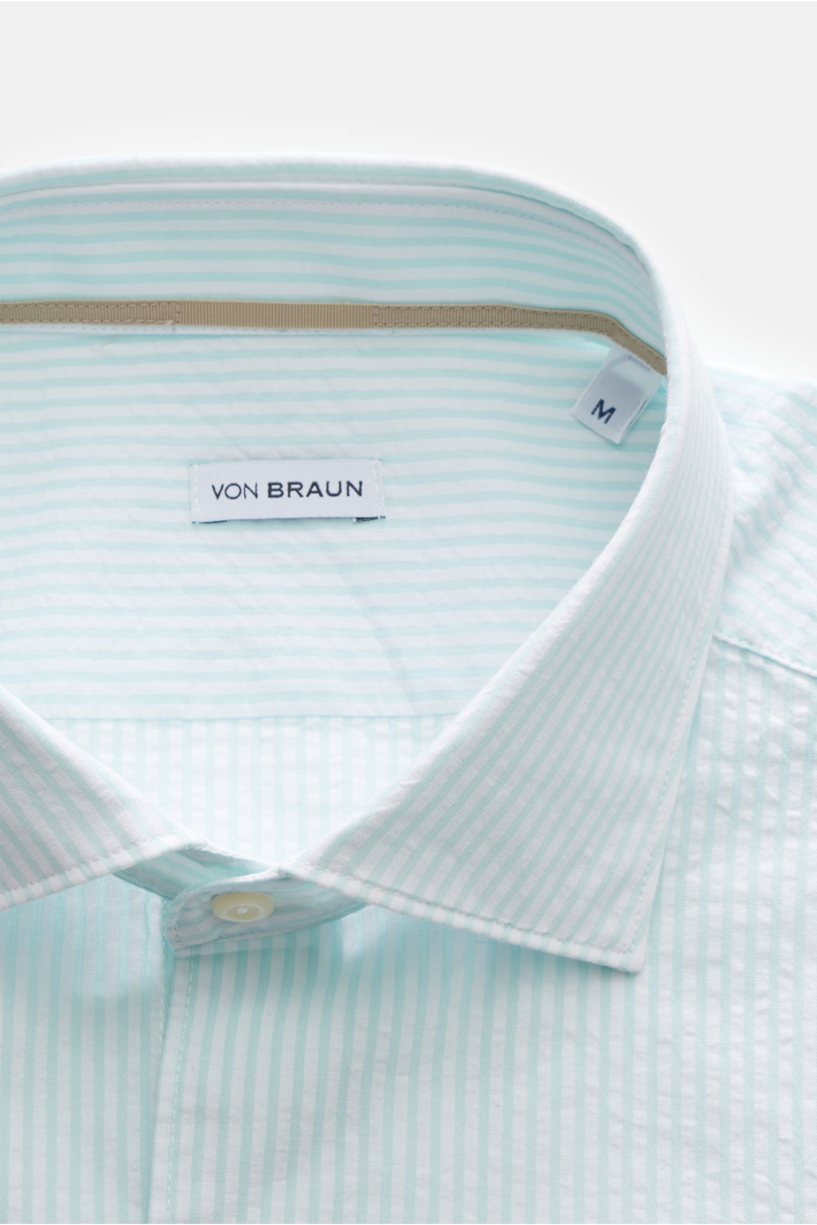 von Braun Casual shirt shark collar mint green/white striped