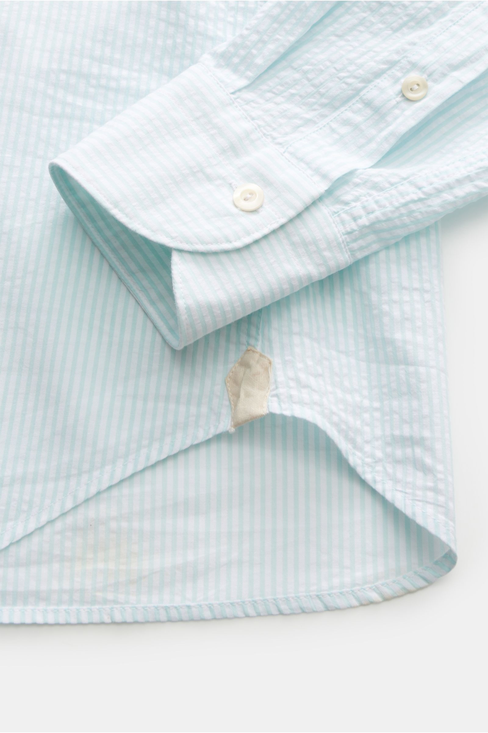 von Braun Casual shirt shark collar mint green/white striped