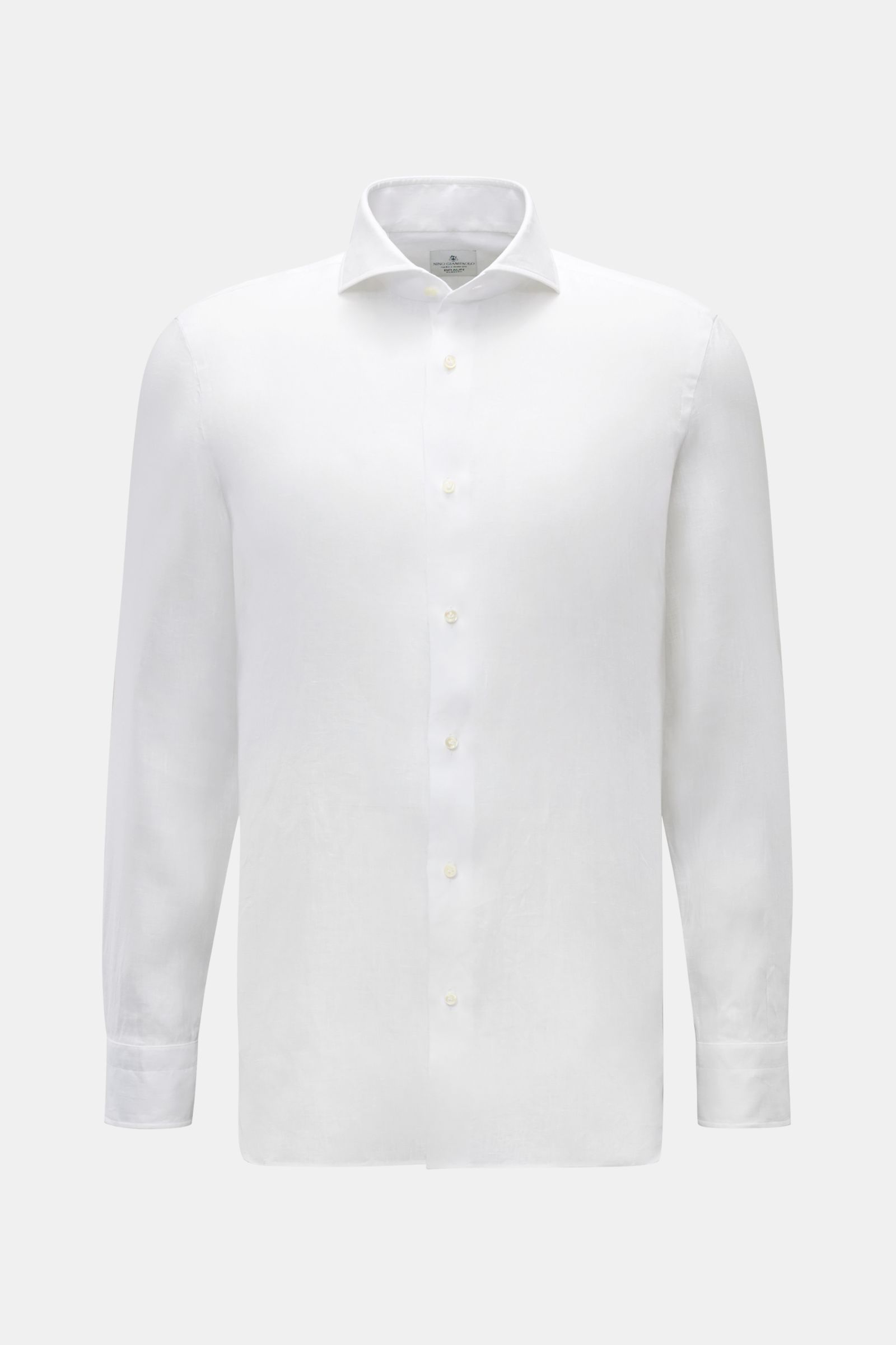 Giampaolo Linen shirt shark collar white