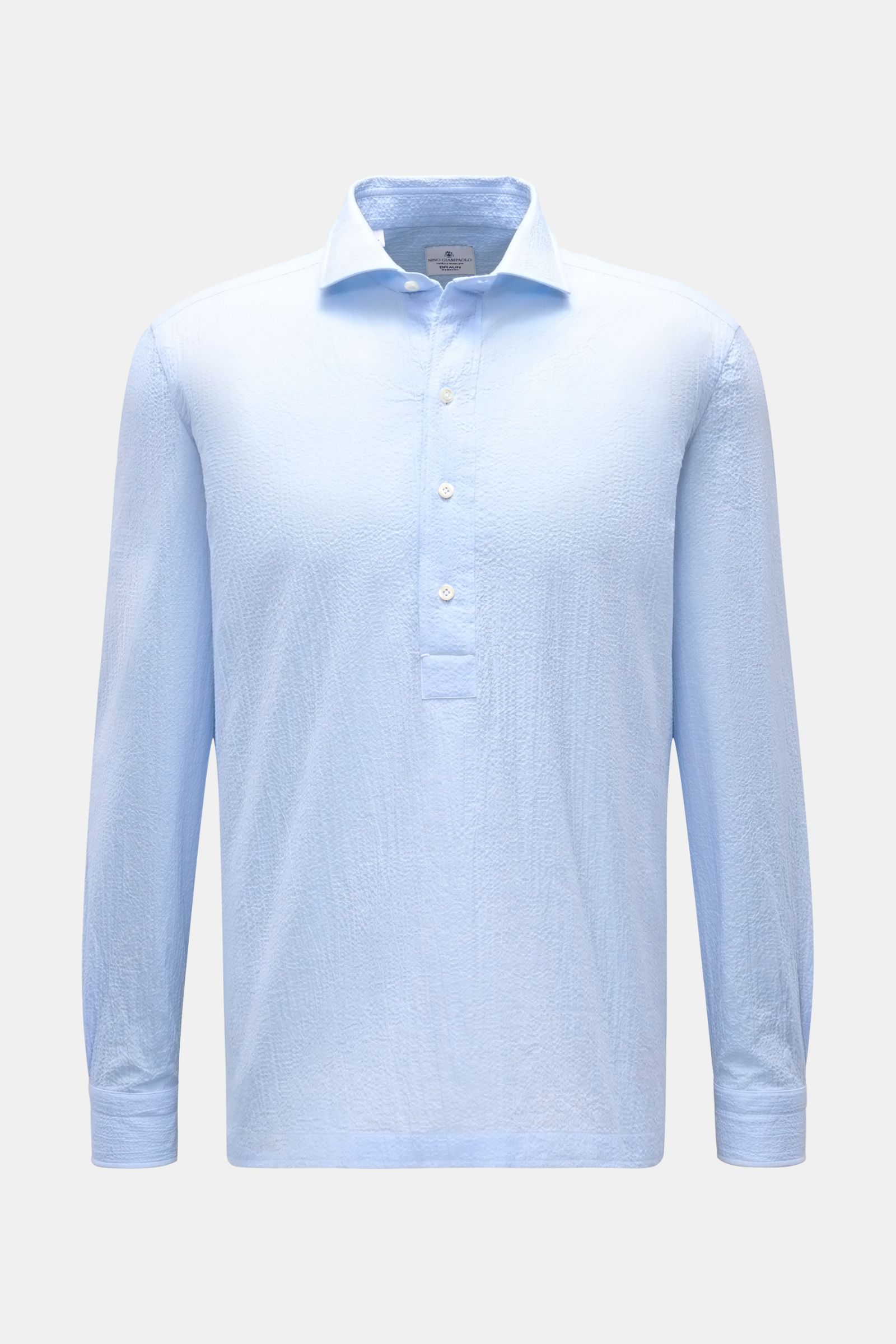 Giampaolo Popover-Hemd Haifisch-Kragen hellblau