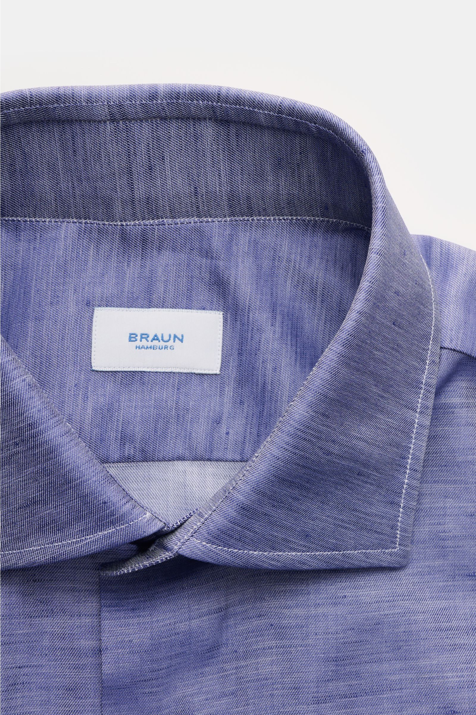 Gherardi Casual Hemd Haifisch-Kragen rauchblau