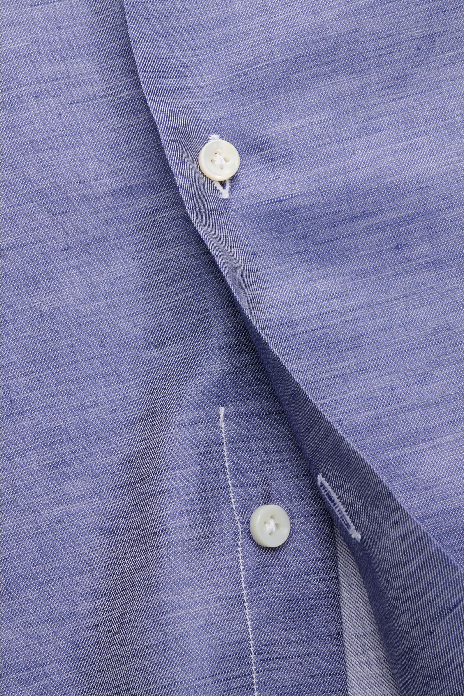 Gherardi Casual Hemd Haifisch-Kragen rauchblau