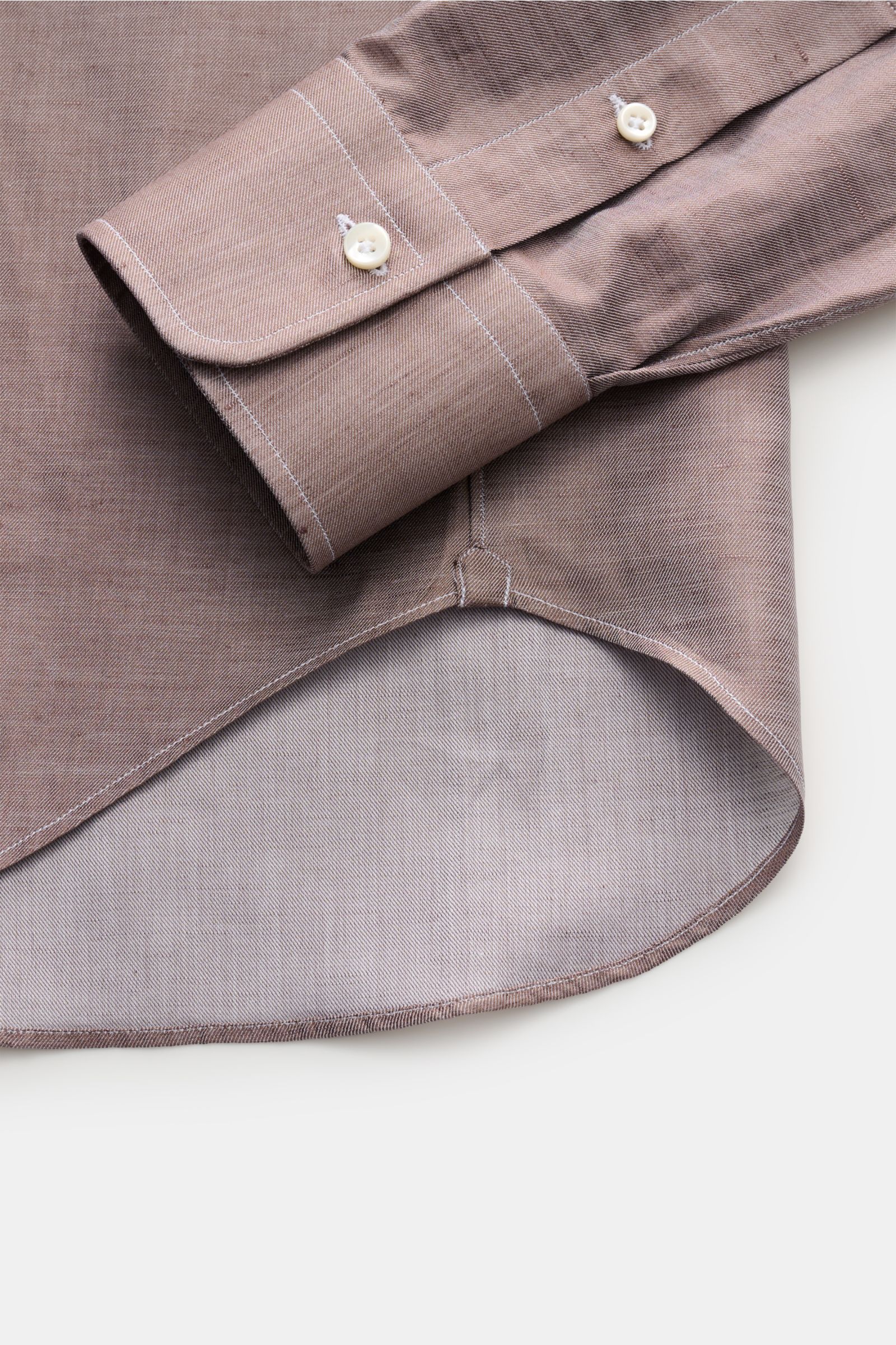 Gherardi Casual Hemd Haifisch-Kragen graubraun