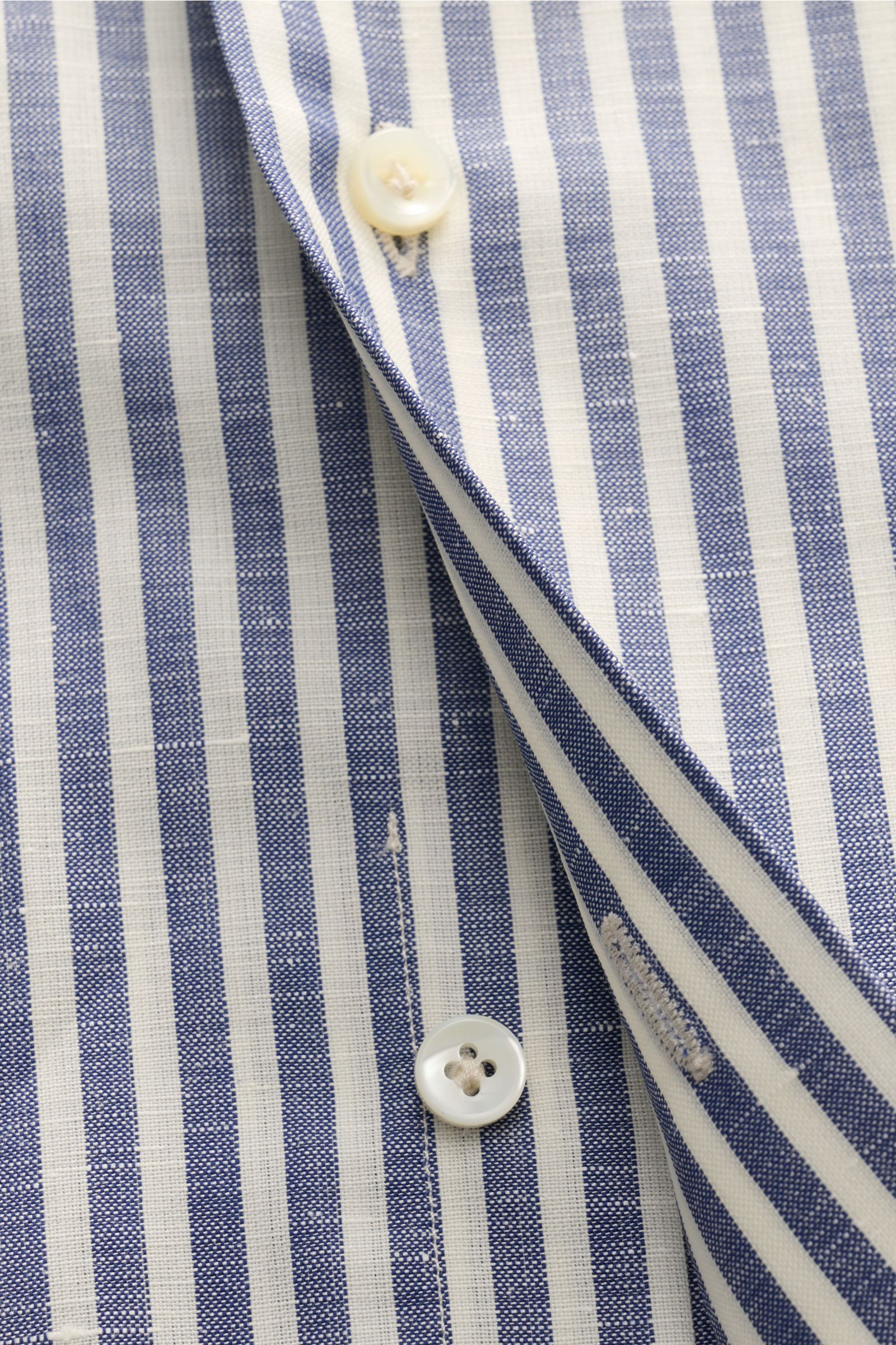 Gherardi Casual Hemd Haifisch-Kragen dunkelblau/offwhite gestreift