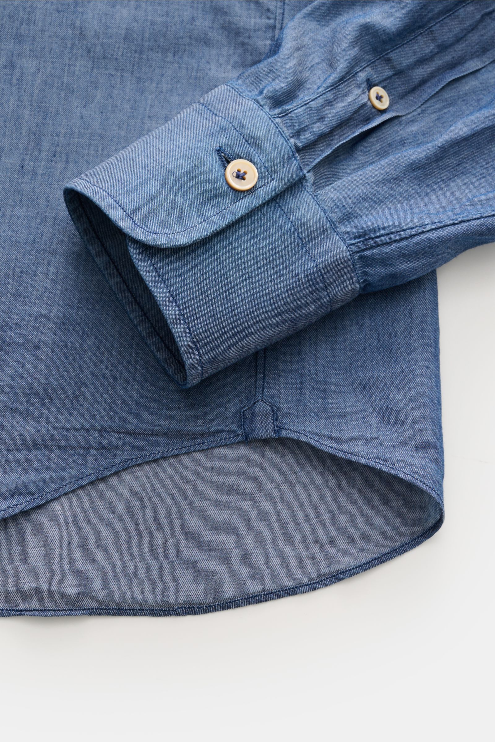 Gherardi Casual Hemd Haifisch-Kragen graublau