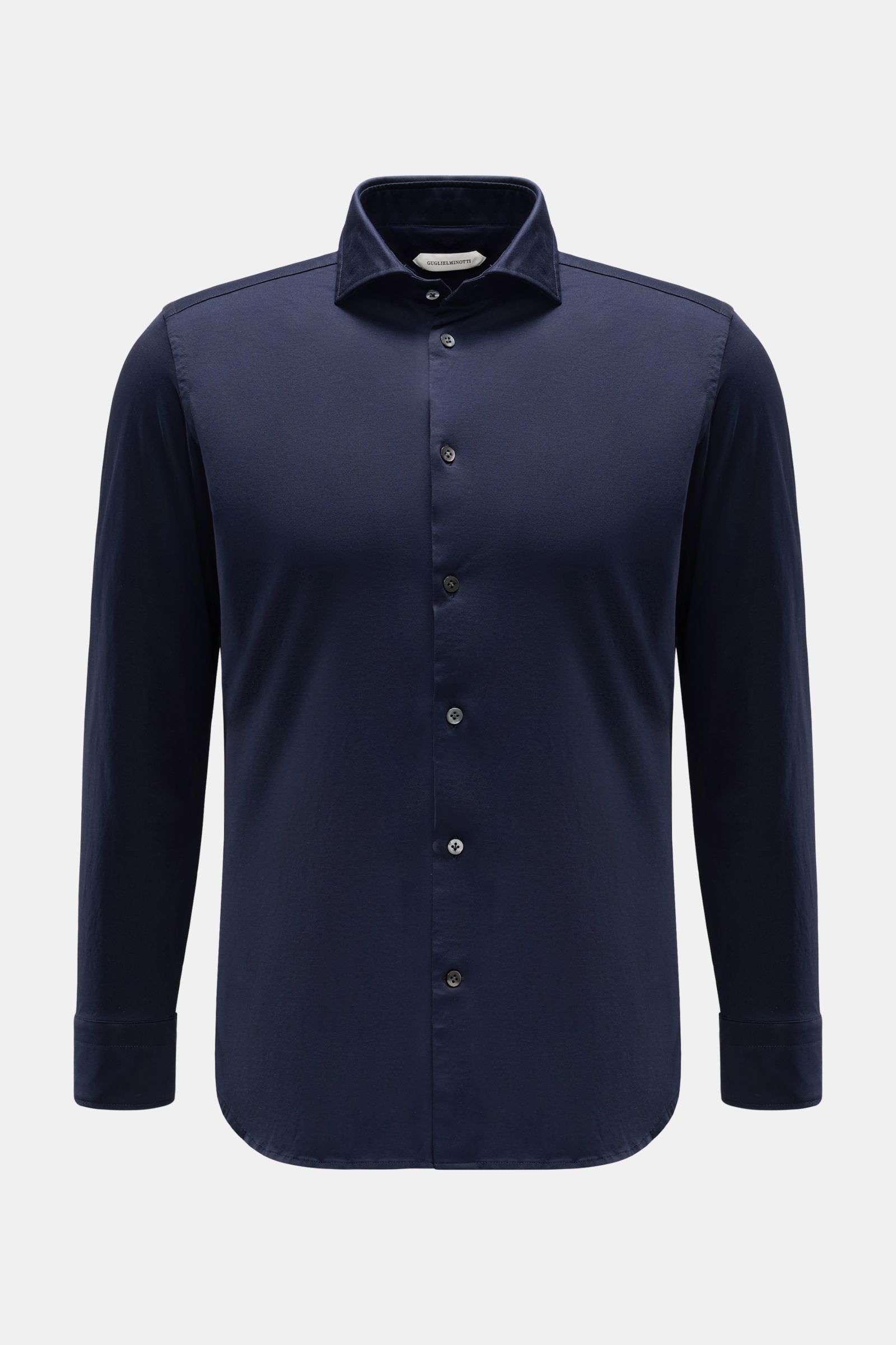 Guglielminotti Jersey-Hemd Haifisch-Kragen navy