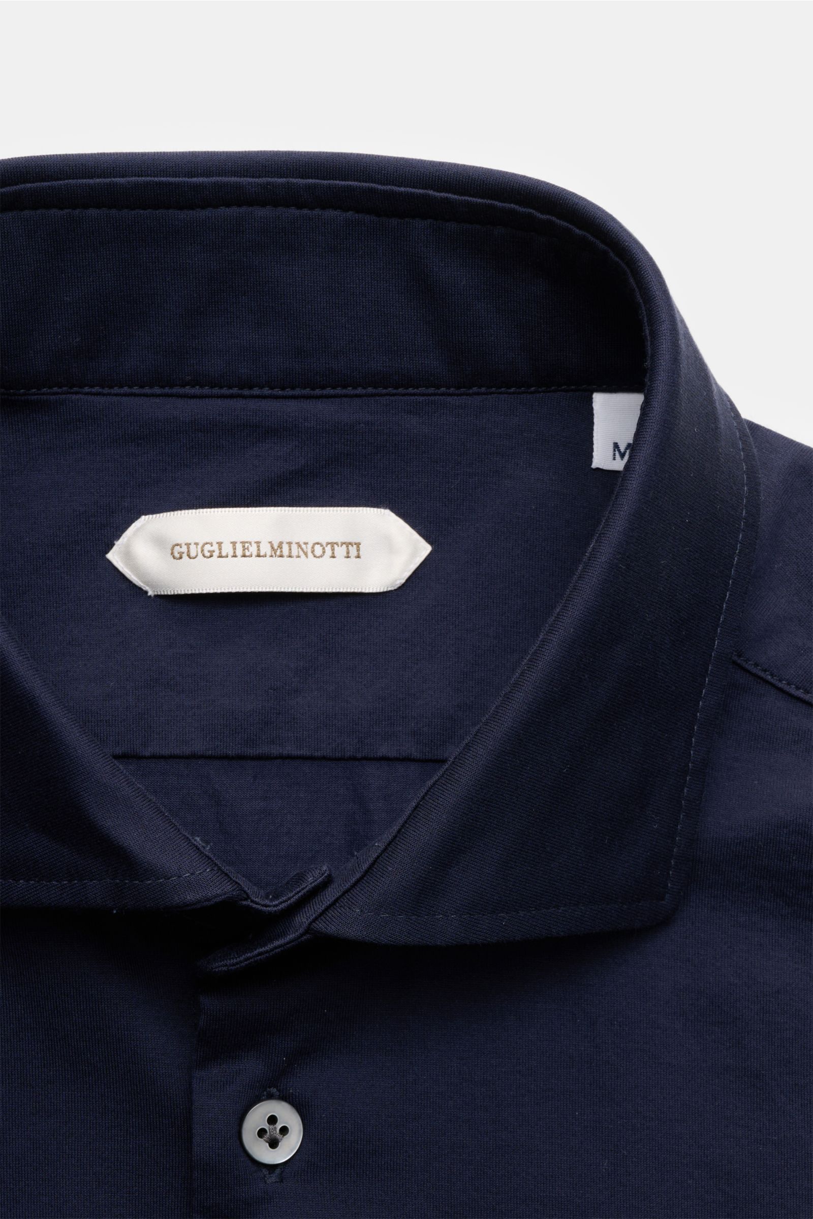 Guglielminotti Jersey-Hemd Haifisch-Kragen navy