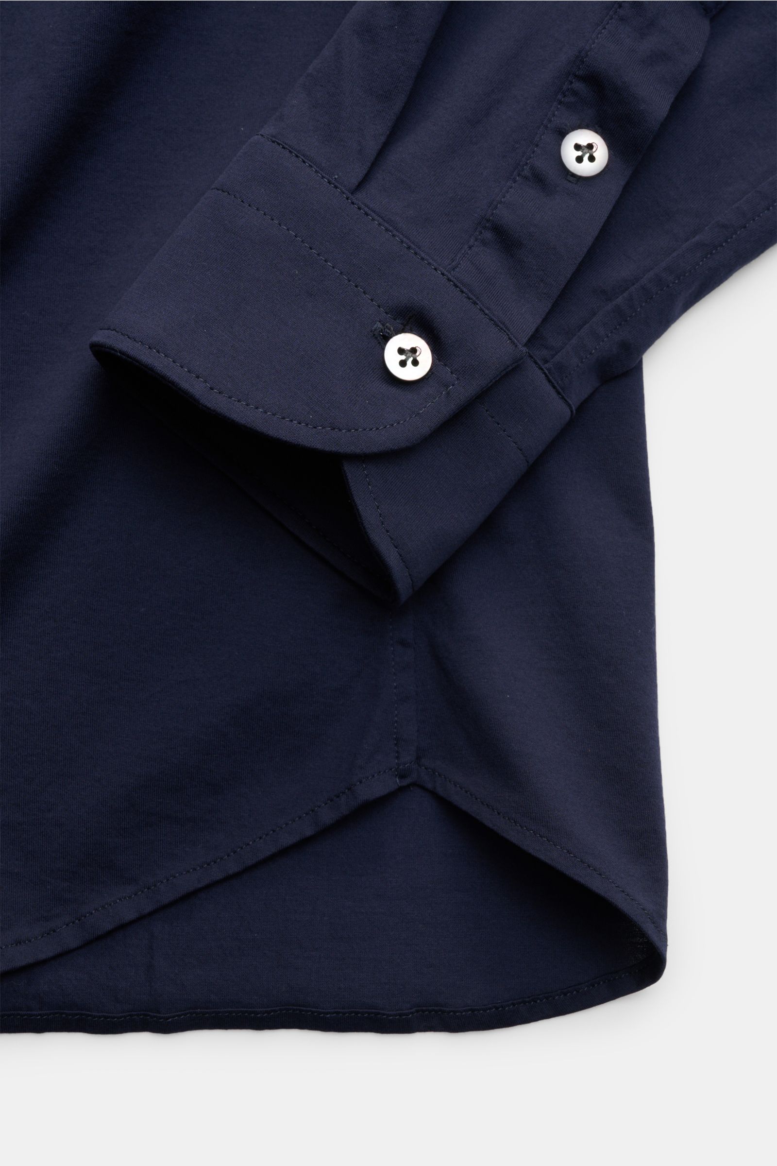 Guglielminotti Jersey-Hemd Haifisch-Kragen navy