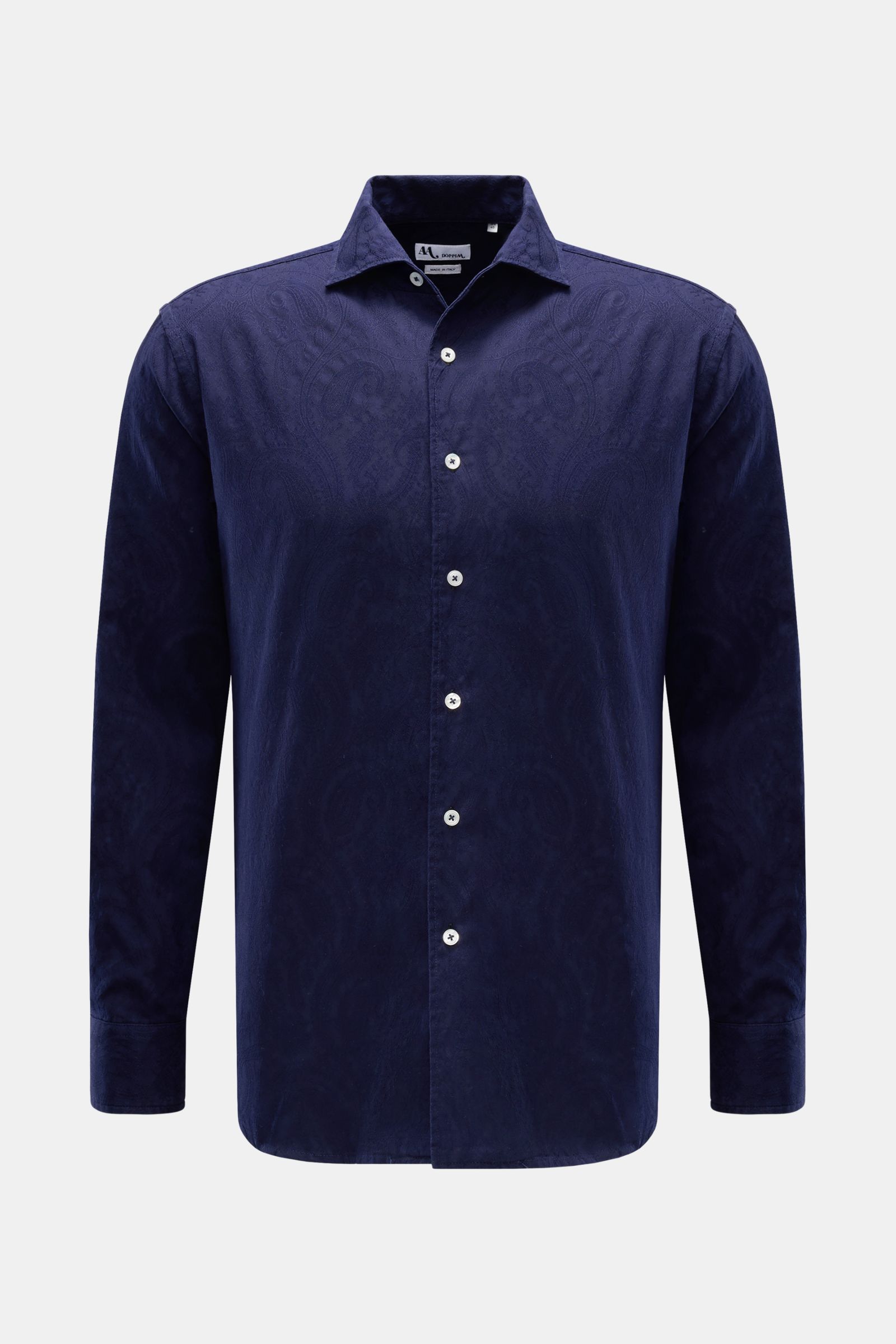 Doppiaa Jacquard shirt 'Aannacapri' shark collar dark blue patterned