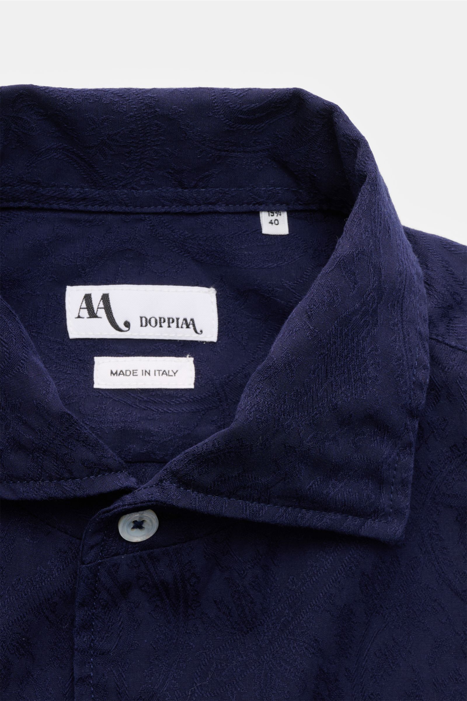 Doppiaa Jacquard shirt 'Aannacapri' shark collar dark blue patterned