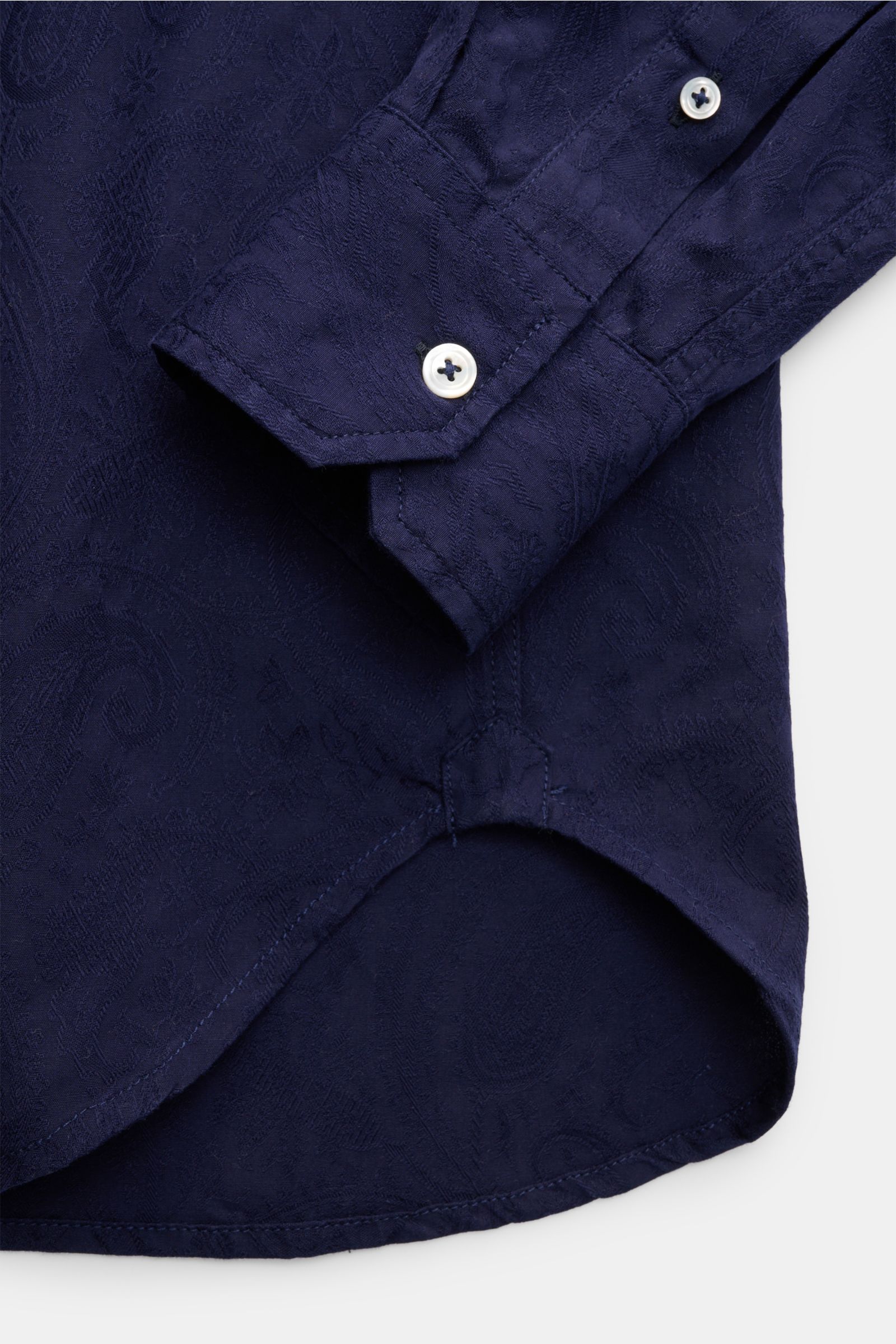Doppiaa Jacquard shirt 'Aannacapri' shark collar dark blue patterned