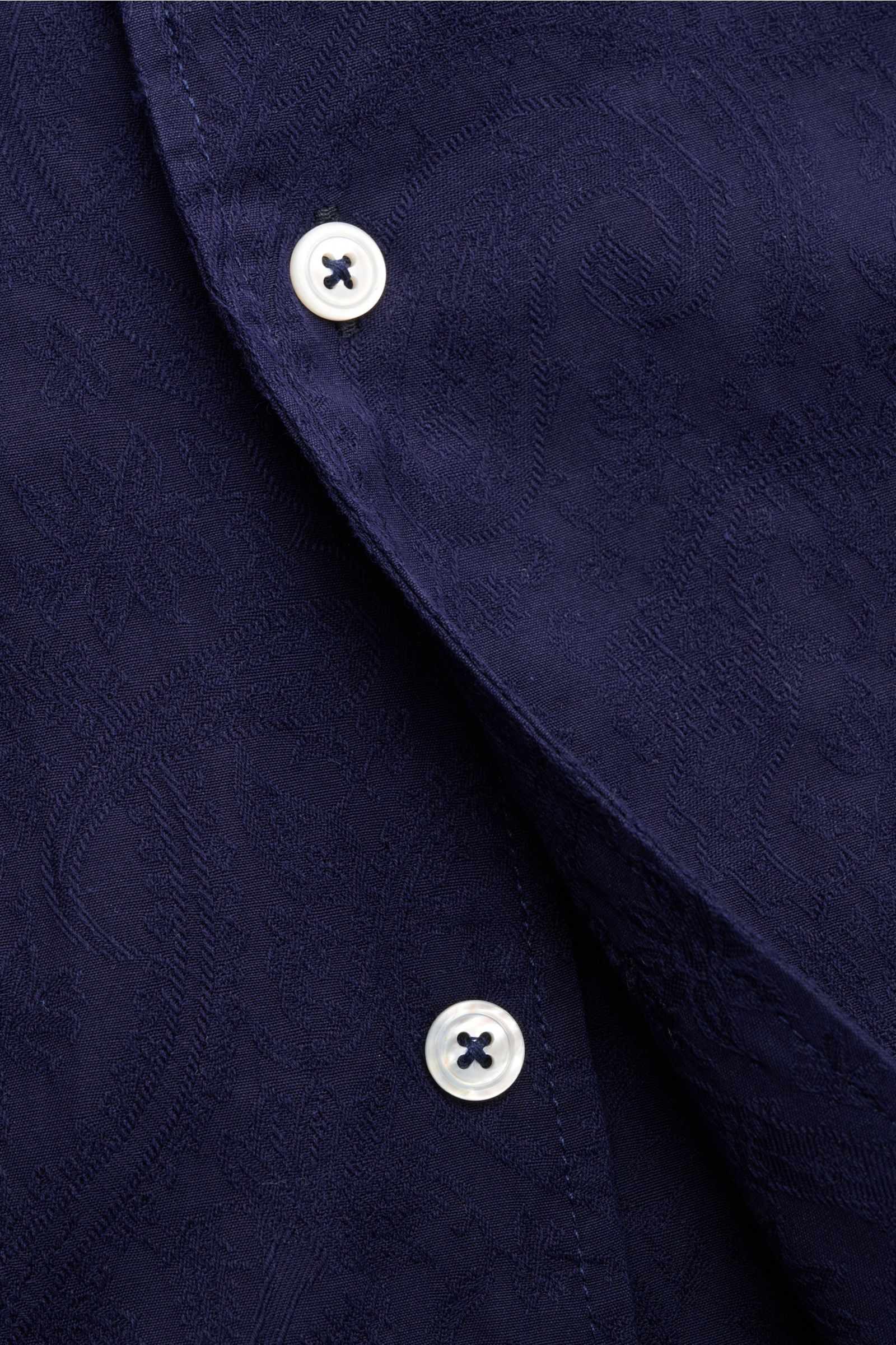 Doppiaa Jacquard shirt 'Aannacapri' shark collar dark blue patterned