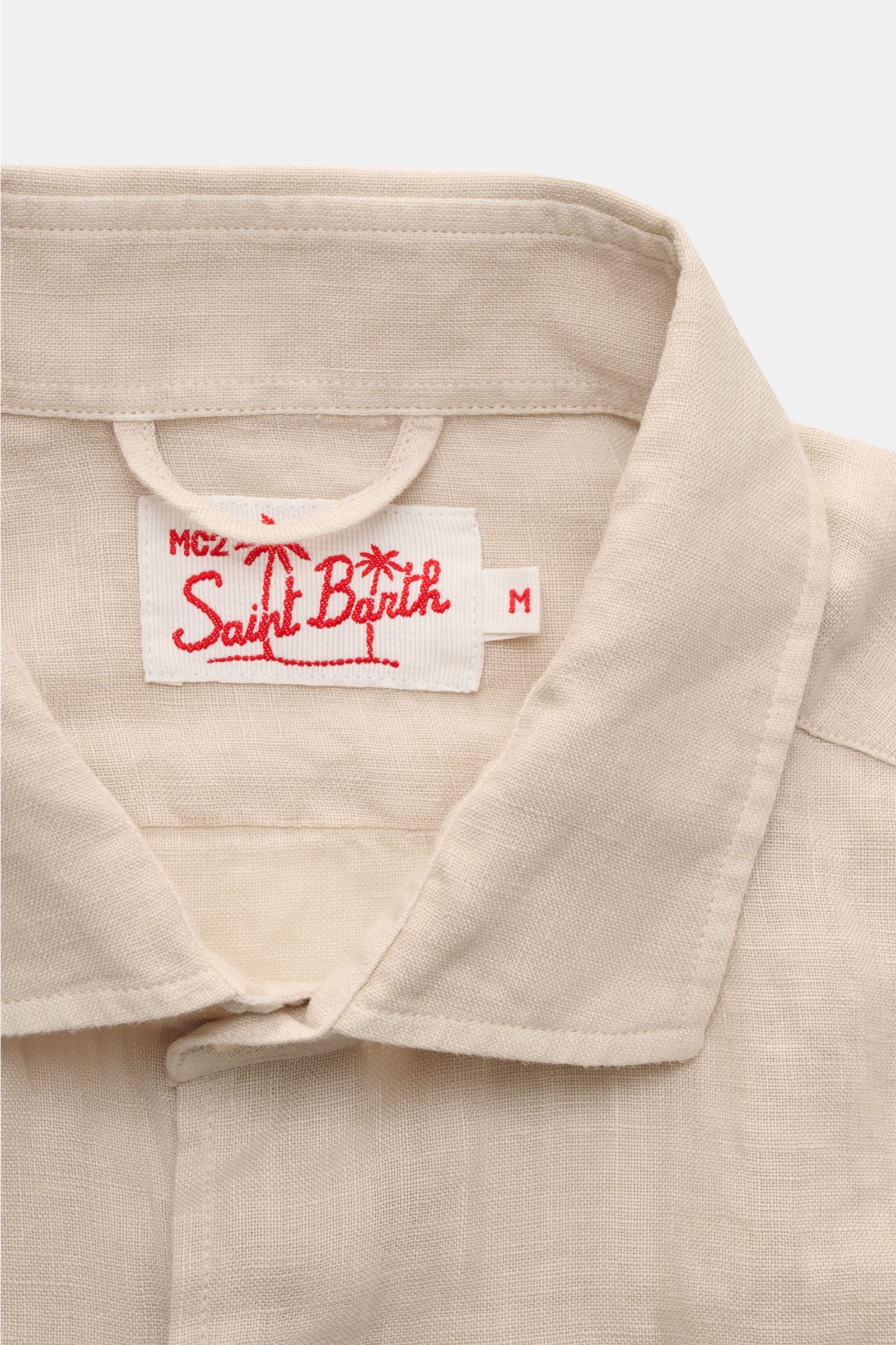 MC2 Saint Barth Leinenhemd 'Pamplona' Haifisch-Kragen sand
