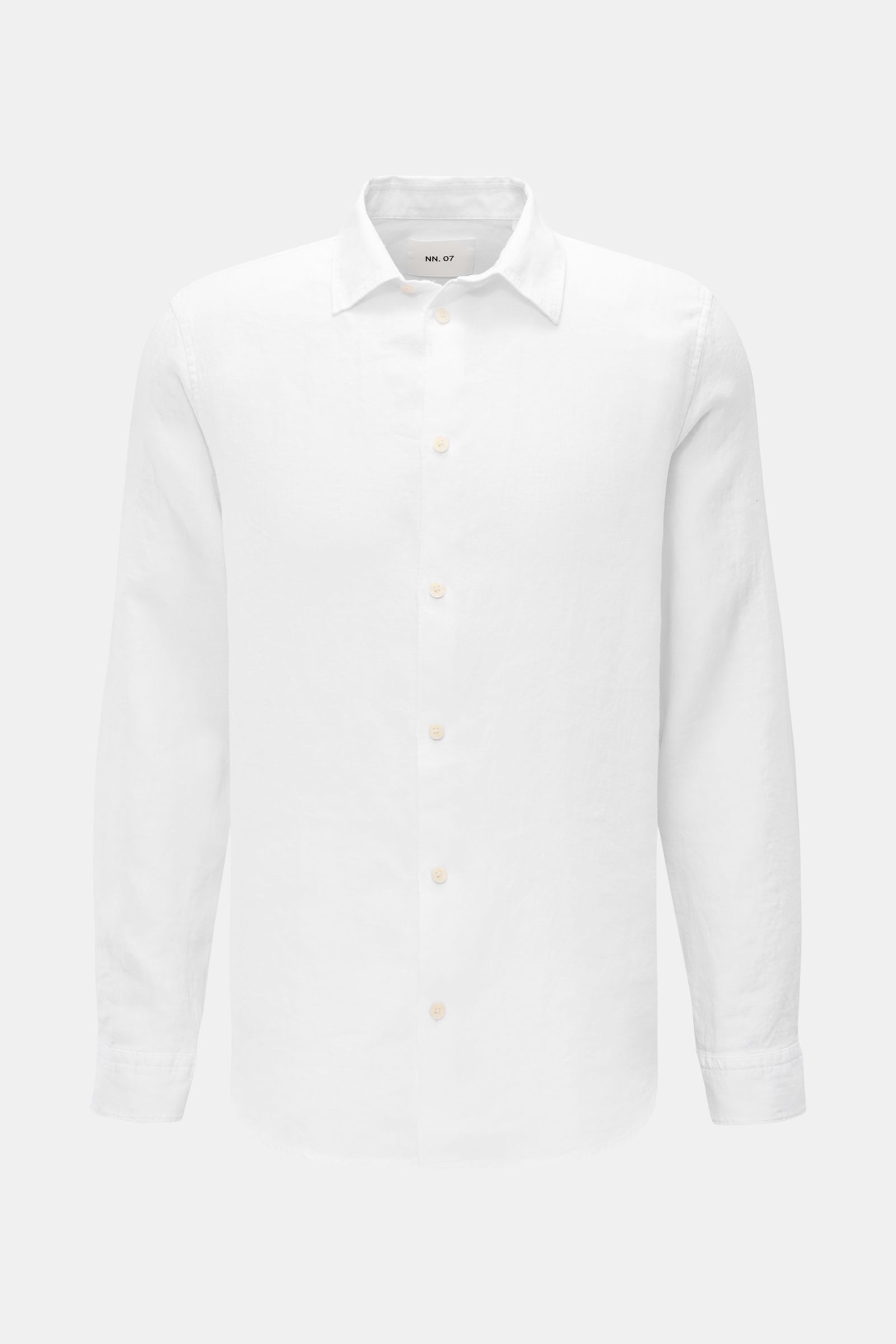 NN.07 Leinenhemd 'Enzo' Kent-Kragen weiß