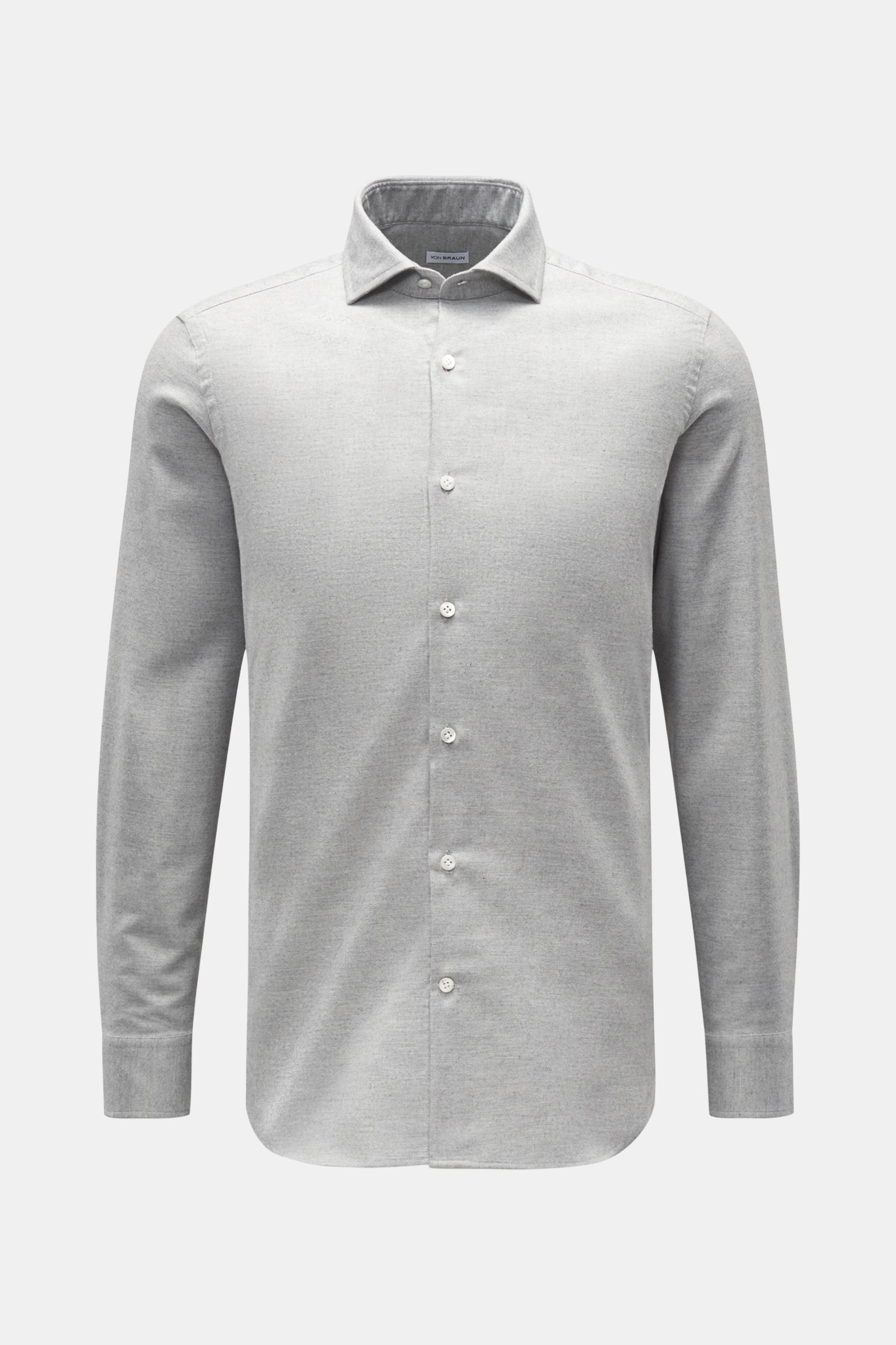 von Braun Casual Hemd Haifisch-Kragen grau meliert