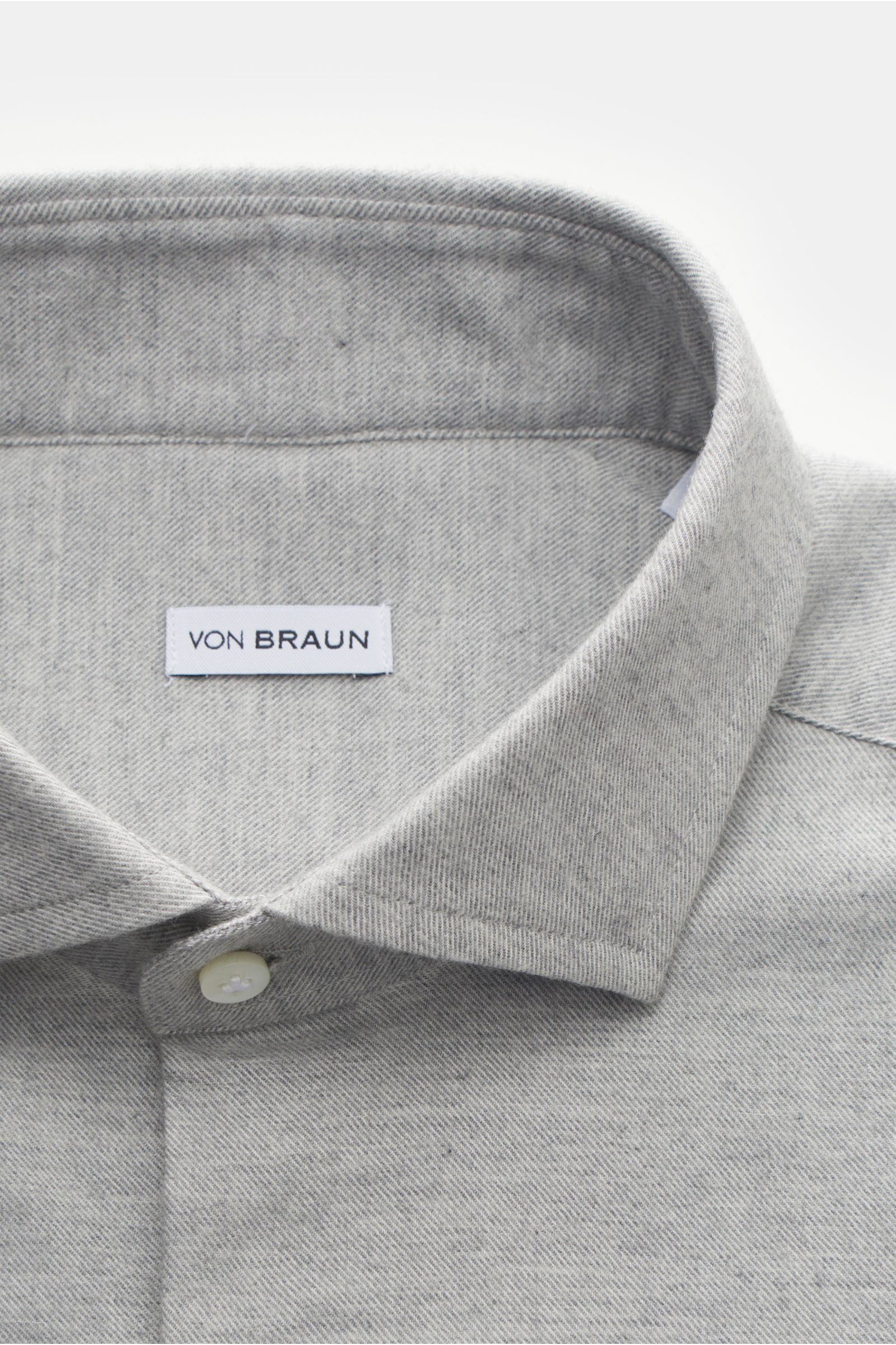 von Braun Casual Hemd Haifisch-Kragen grau meliert