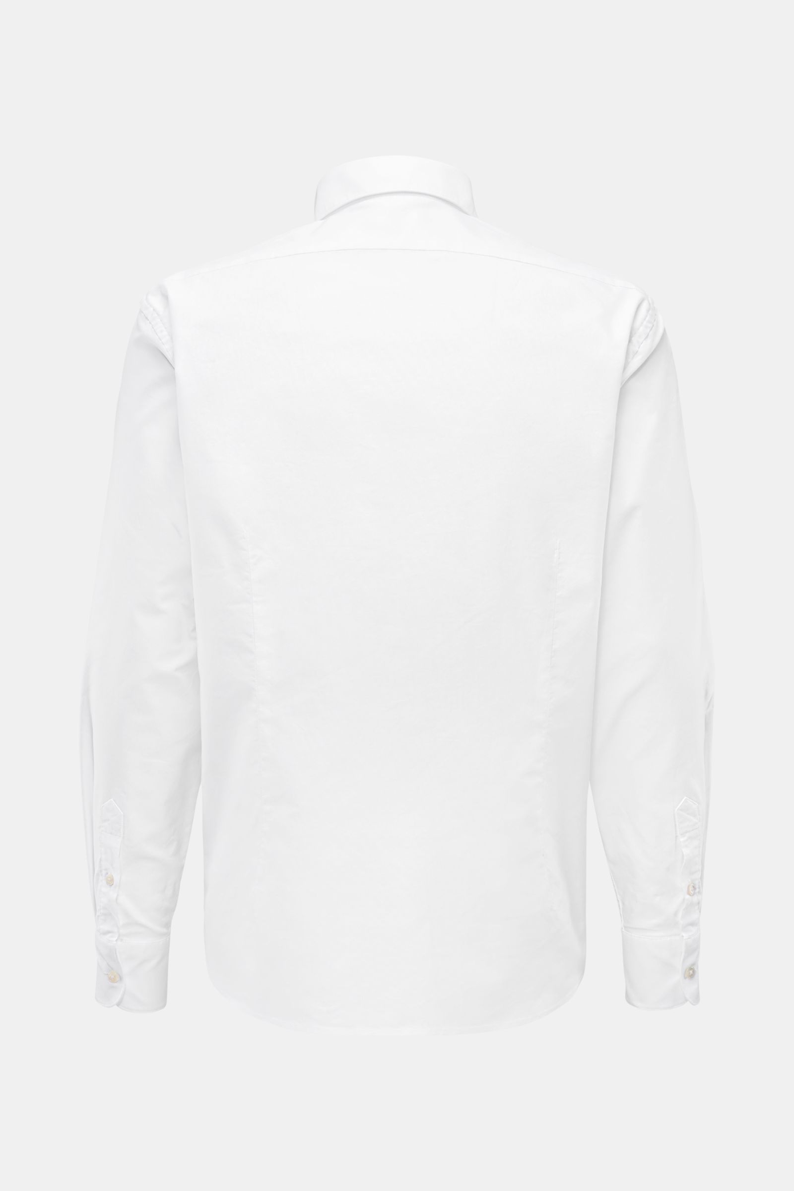 White 04651/ A trip in a bag Oxford-Hemd Kent-Kragen weiß shirt shown from the back, made of pure cotton Oxford fabric, soft touch, Regular Fit, Kent collar, French placket, classic sport cuffs, rounded hem.