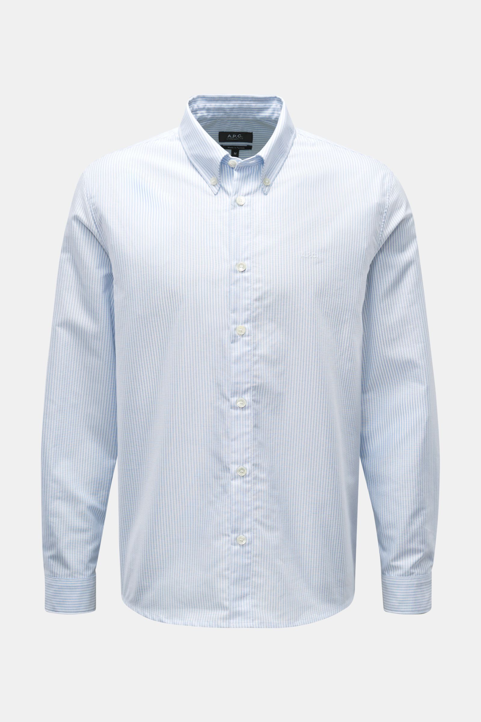 A.P.C. Oxford-Hemd 'Greg' Button-Down-Kragen hellblau/weiß gestreift