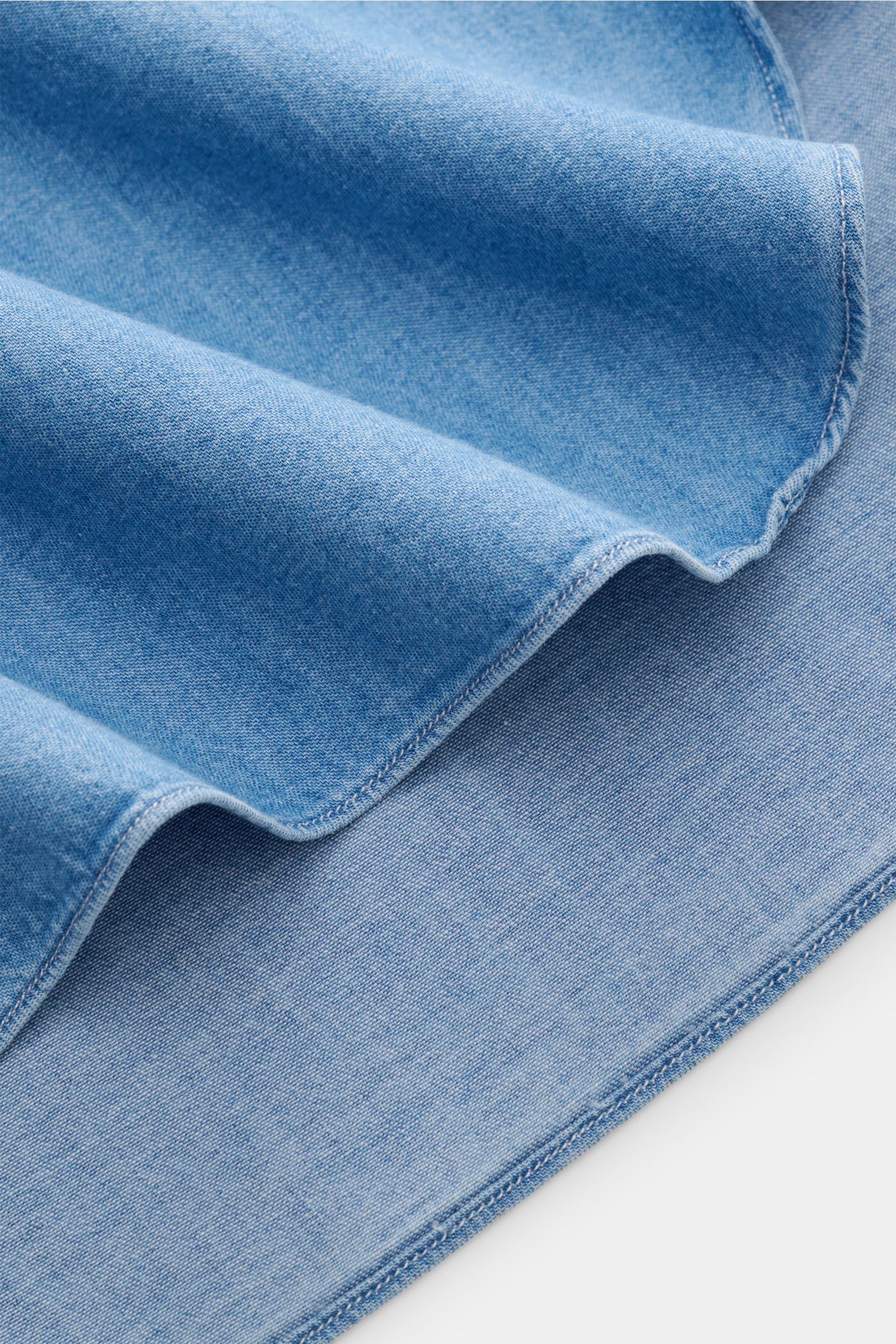 Giampaolo Chambray-Hemd Haifisch-Kragen rauchblau