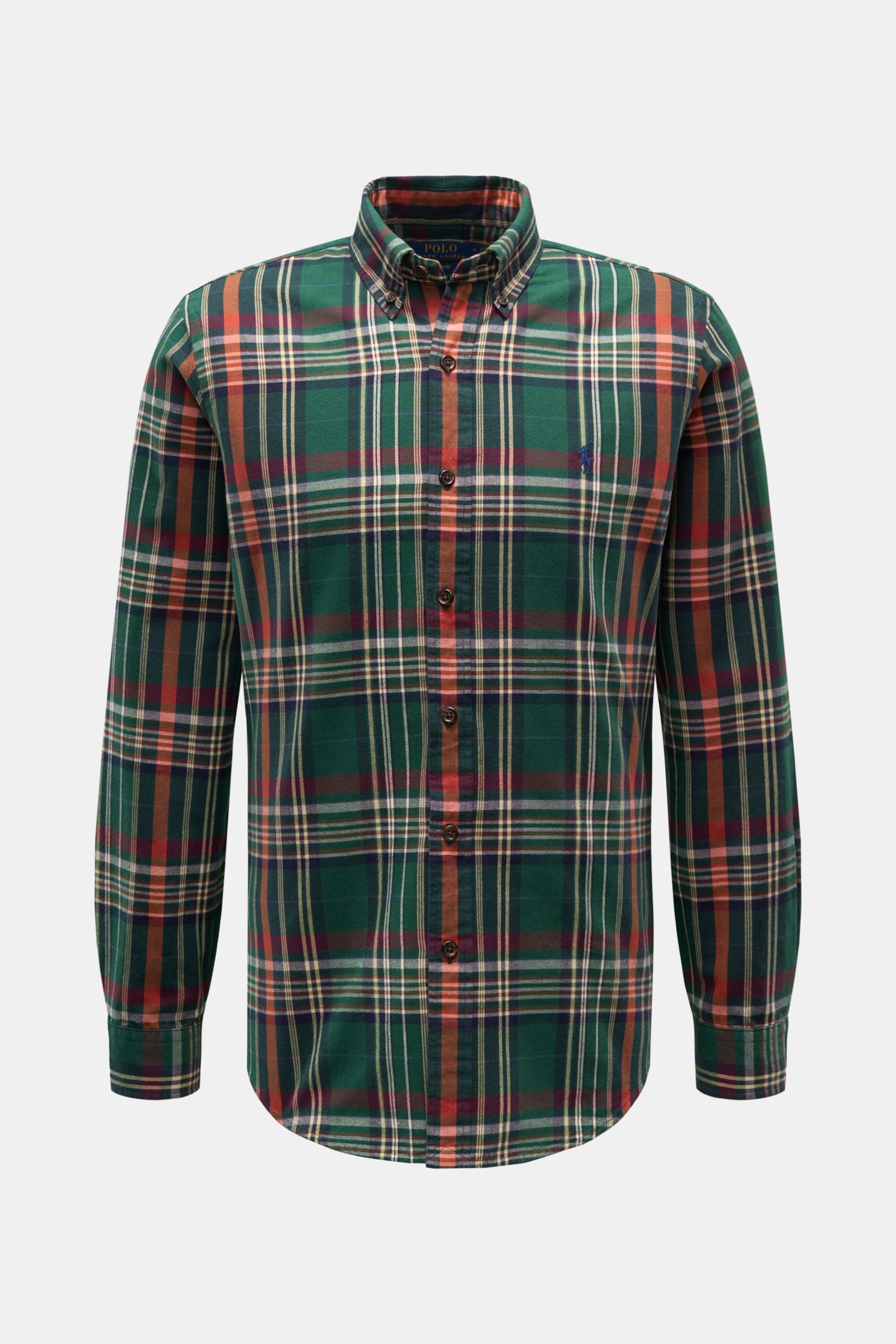 Polo Ralph Lauren Flanellhemd Button-Down-Kragen grün/weiß/navy kariert