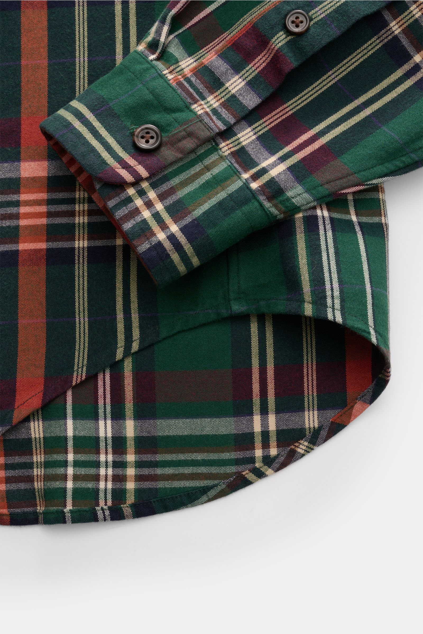 Polo Ralph Lauren Flanellhemd Button-Down-Kragen grün/weiß/navy kariert