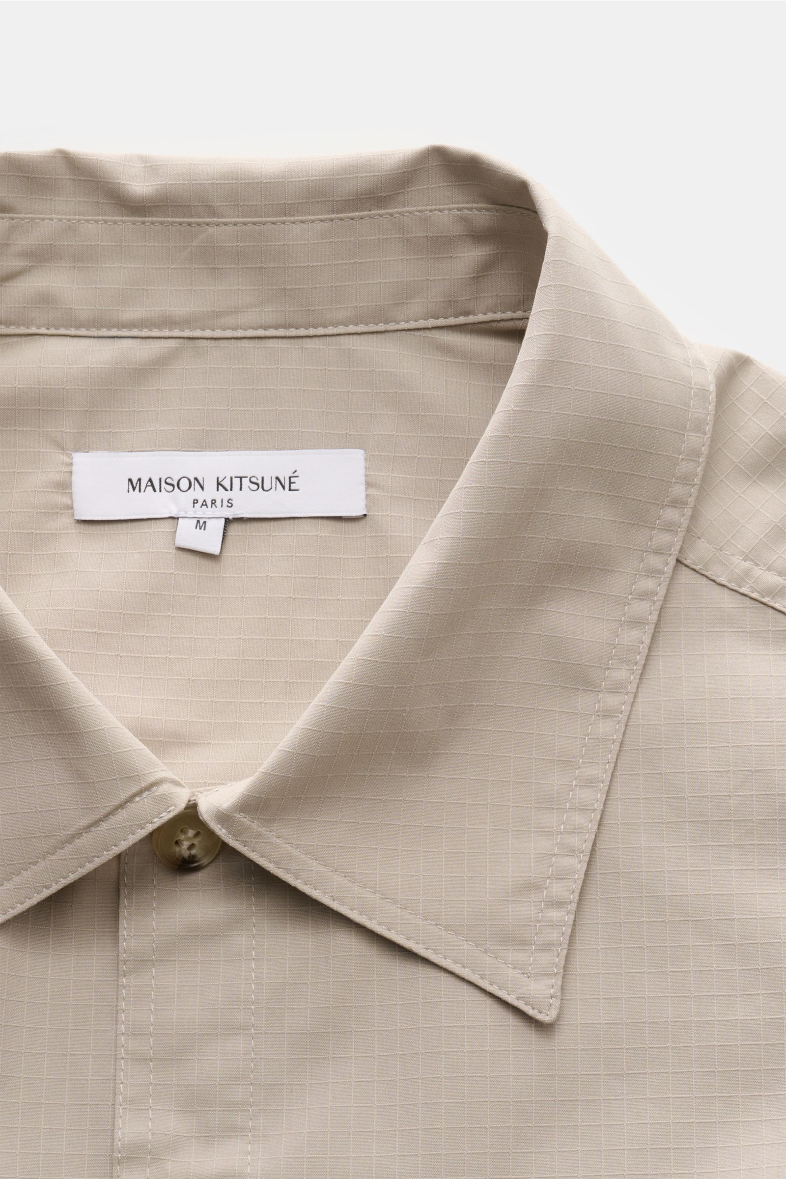 Maison Kitsuné Short sleeve shirt Kent collar beige
