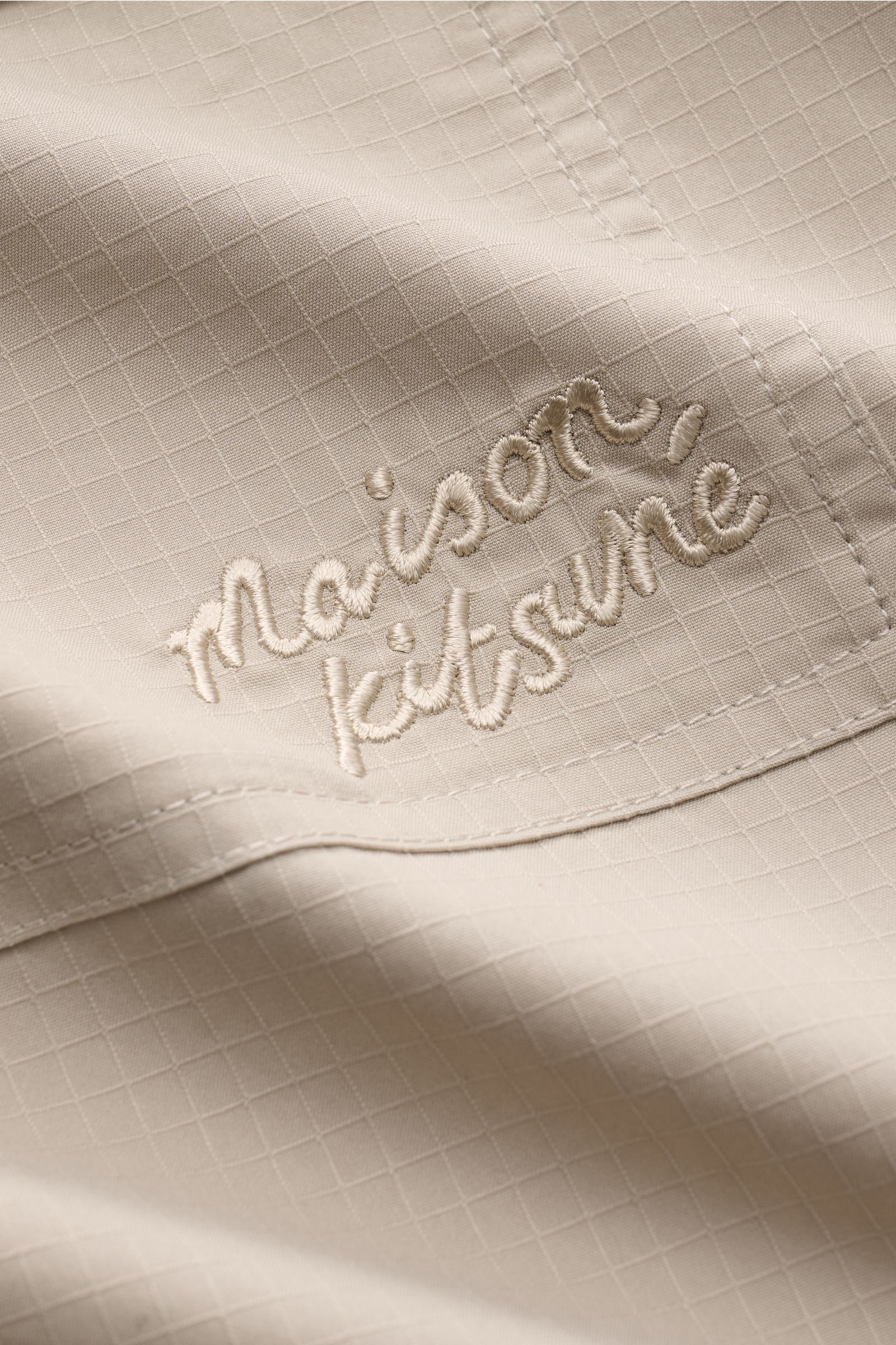 Maison Kitsuné Short sleeve shirt Kent collar beige