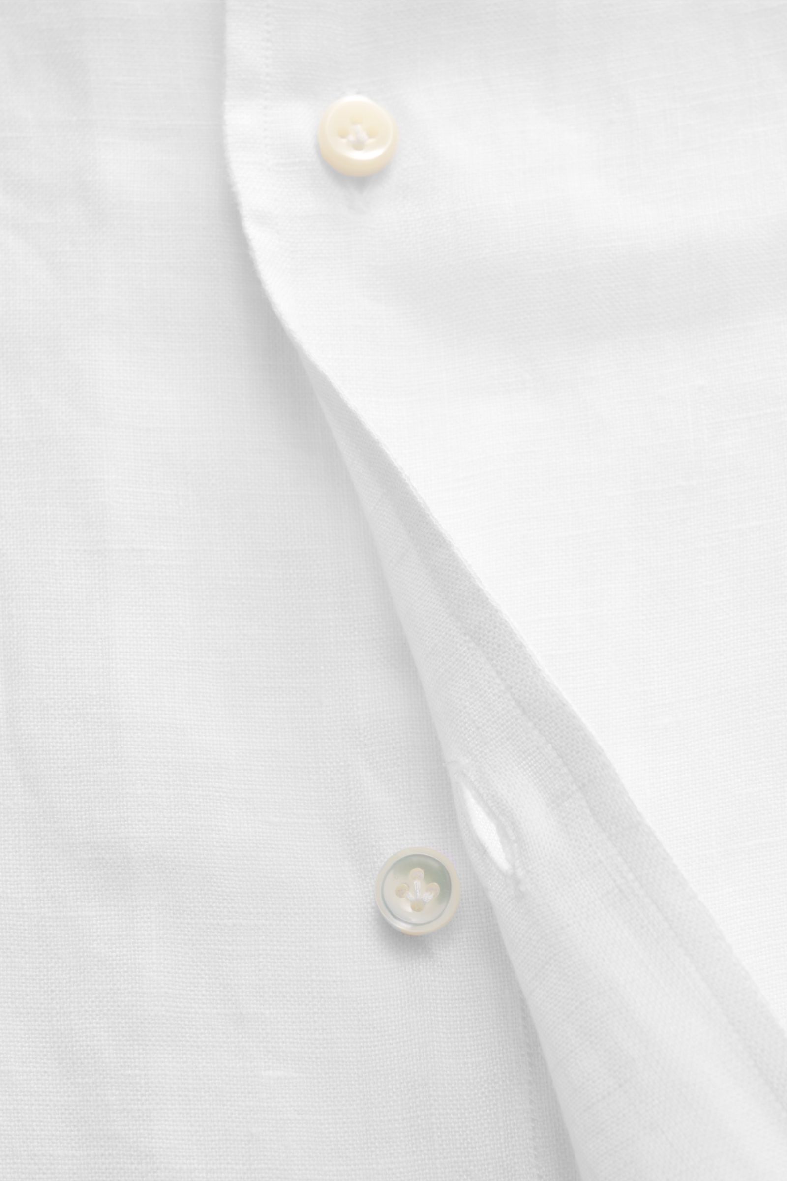 Eddy Monetti Leinenhemd Haifisch-Kragen weiß