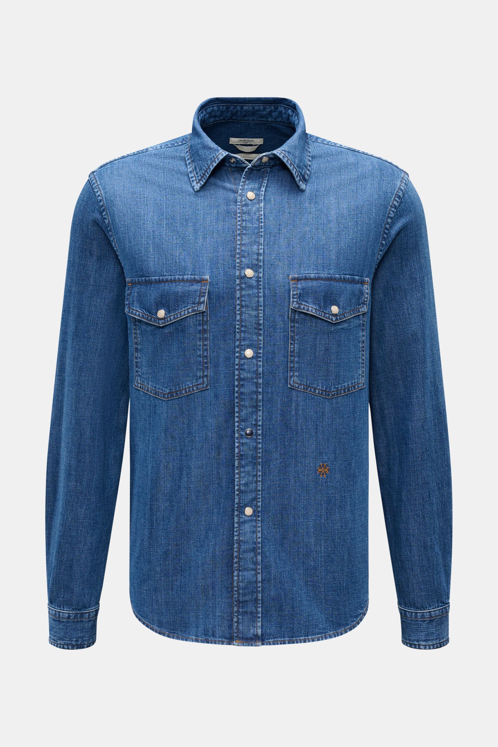 Jacob Cohen Jeanshemd Kent-Kragen blau