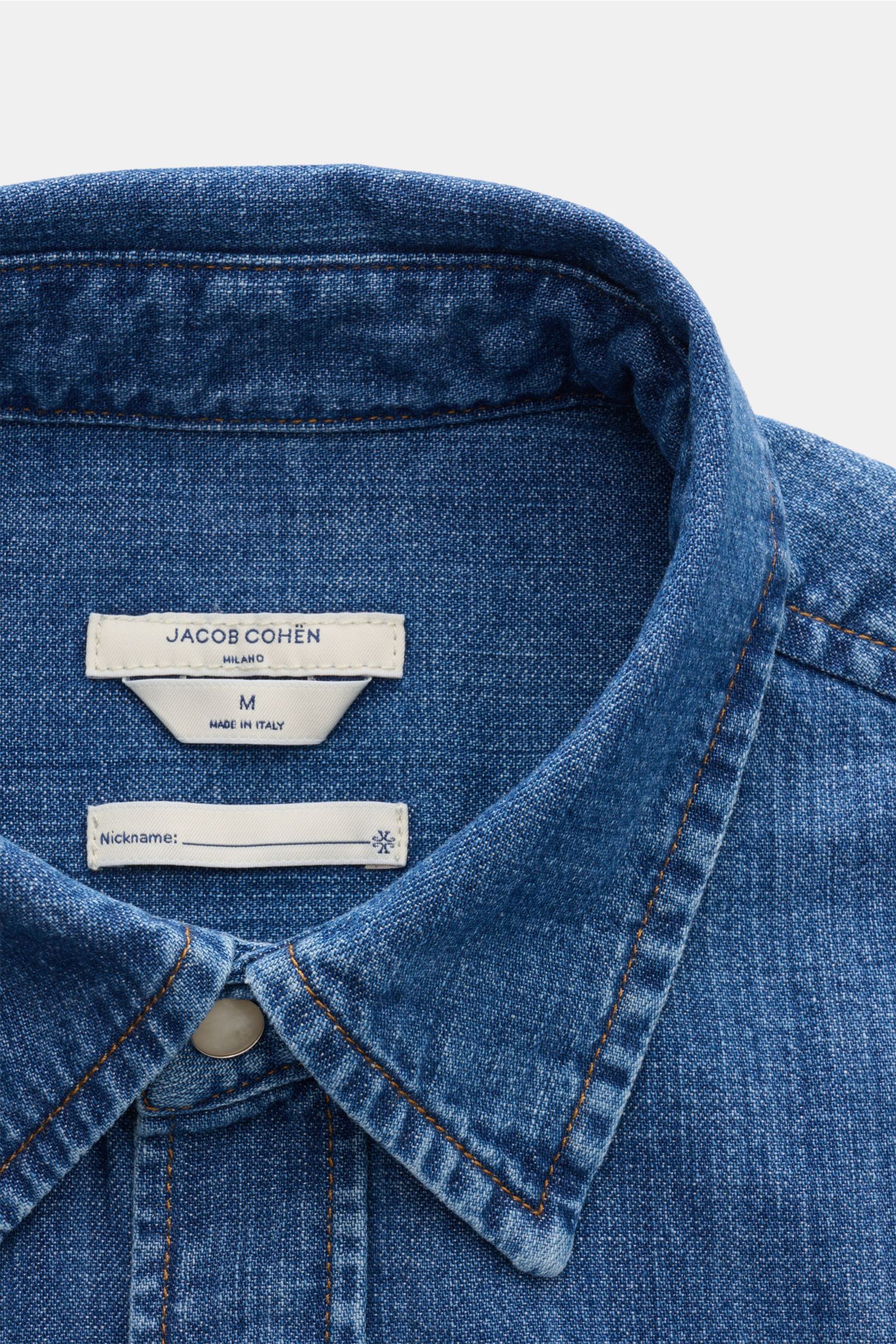 Jacob Cohen Jeanshemd Kent-Kragen blau