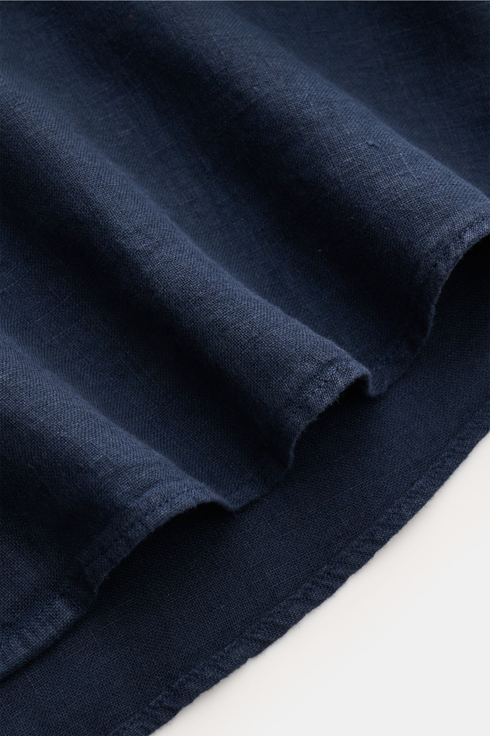 04651/ A trip in a bag Leinenhemd 'Linen Guru' Grandad-Kragen navy