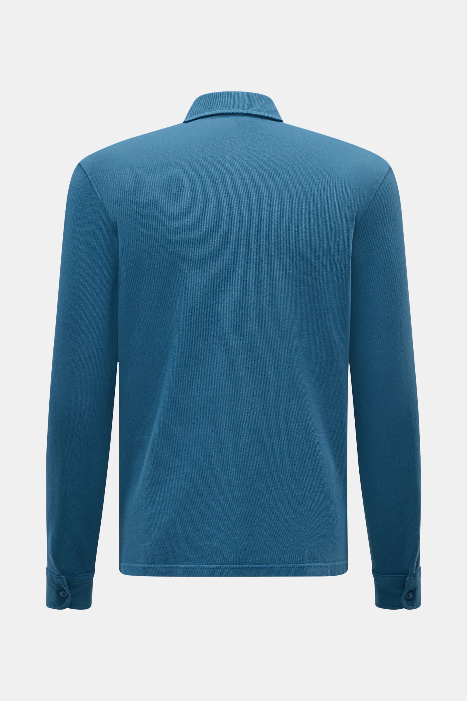 Back view of the 04651/ A trip in a bag Piqué shirt slim collar teal, casual everyday basic in pure cotton piqué with relaxed fit.

Description: Casual everyday basic by 04651/ A TRIP IN A BAG: This casual shirt in pure cotton piqué has an attractive r