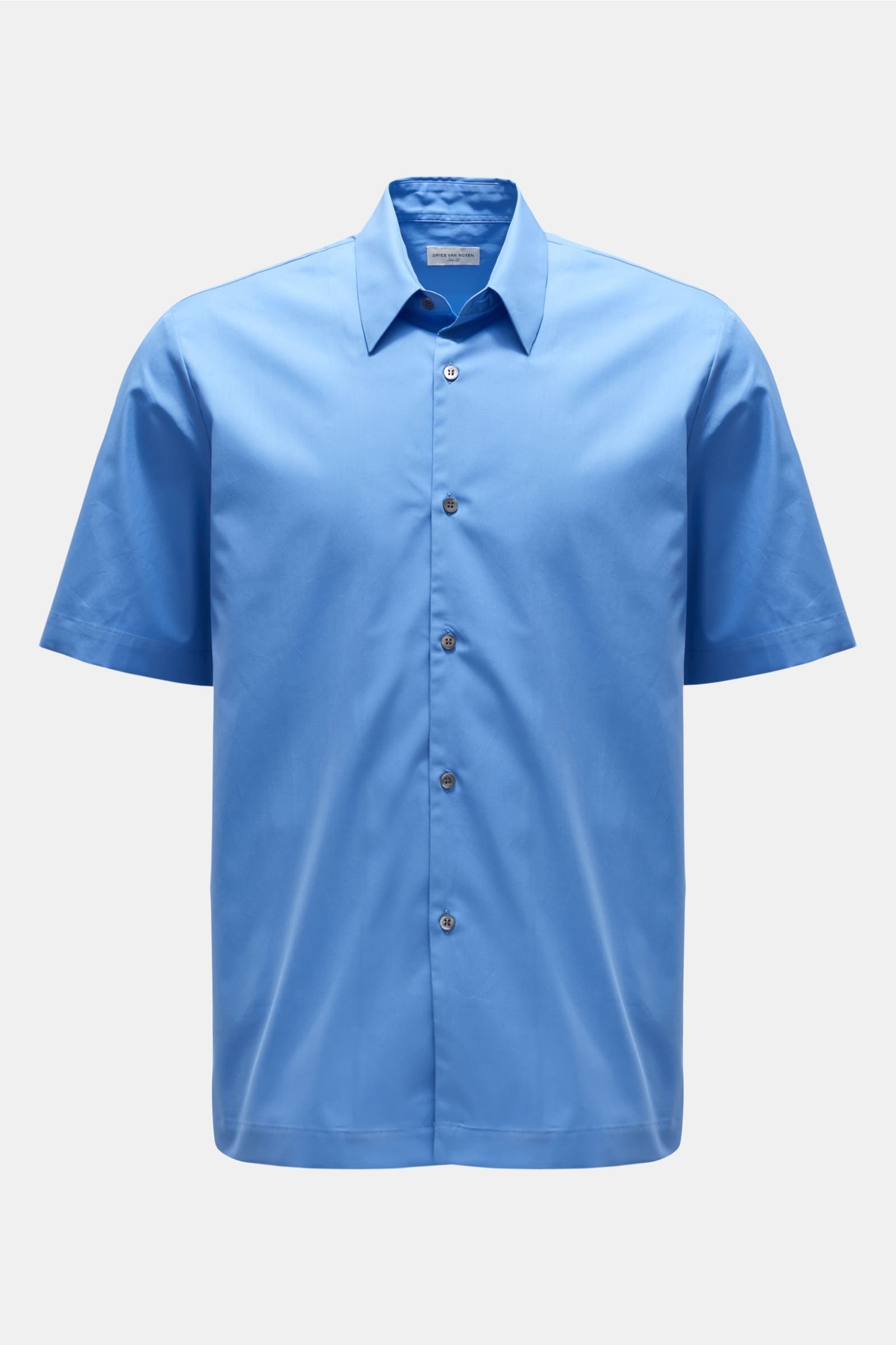 Short sleeve shirt Kent collar smoky blue