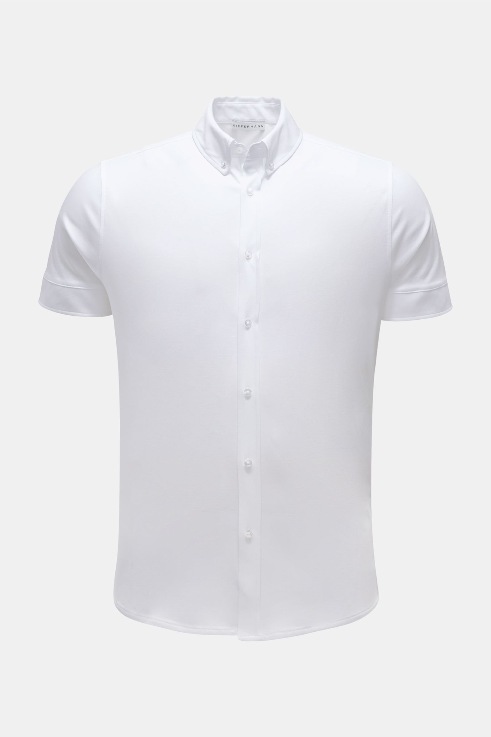 Jersey short sleeve shirt 'Ingo' button-down collar white