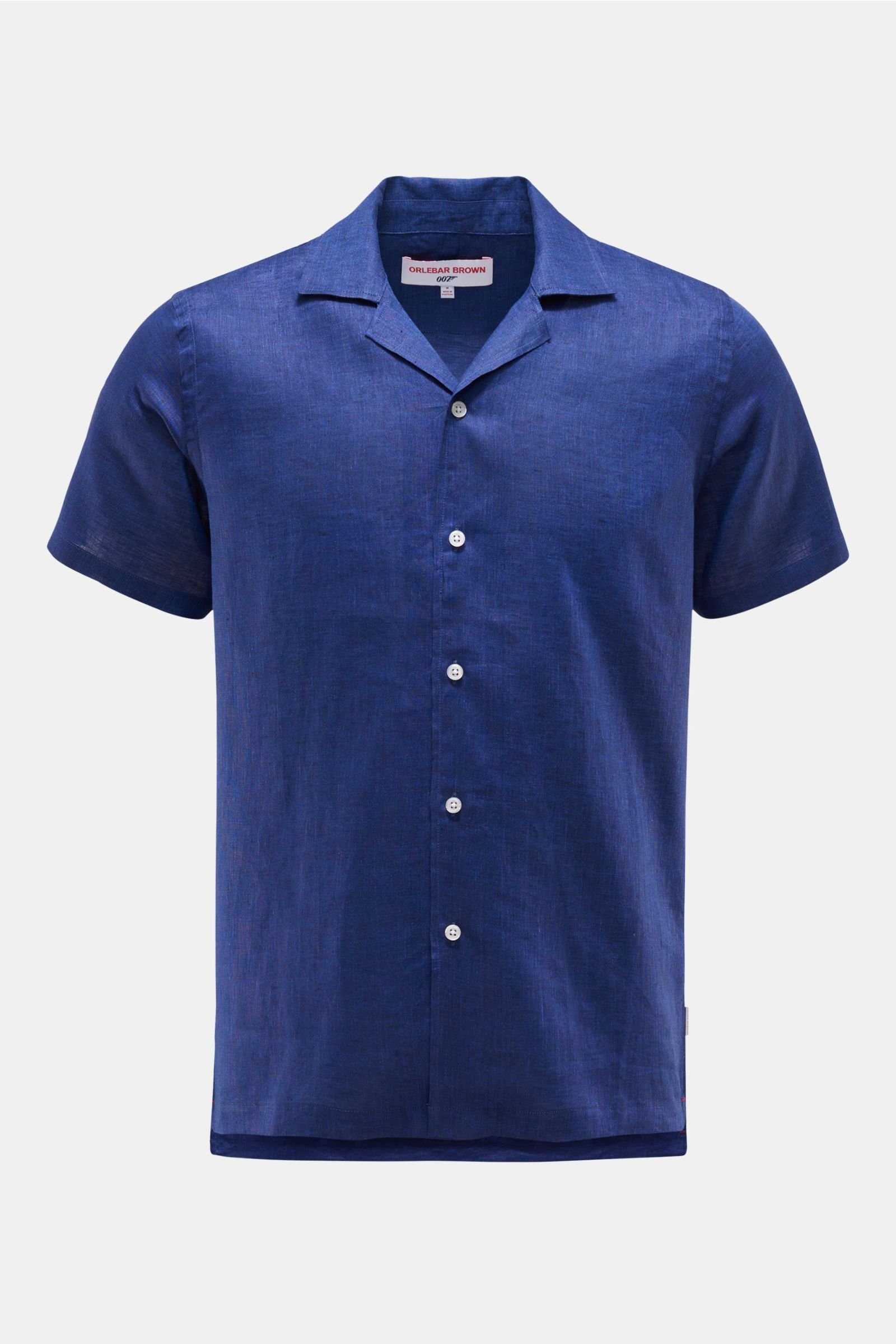 Linen short sleeve shirt 'Thunderball Shirt' dark blue