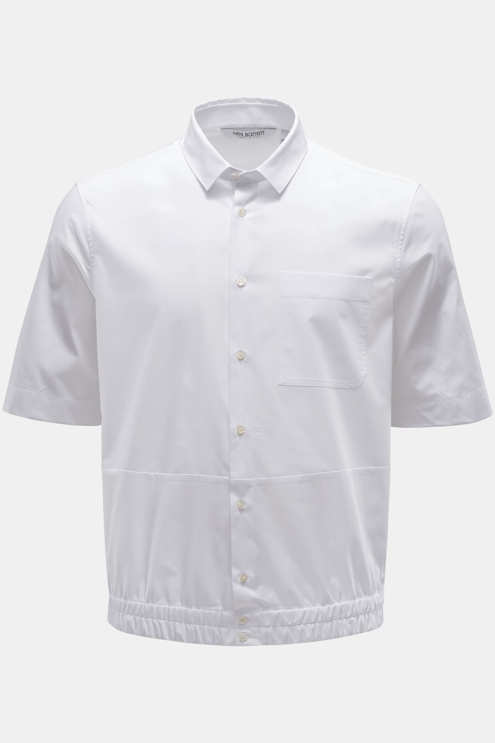 Short-sleeve shirt slim collar white