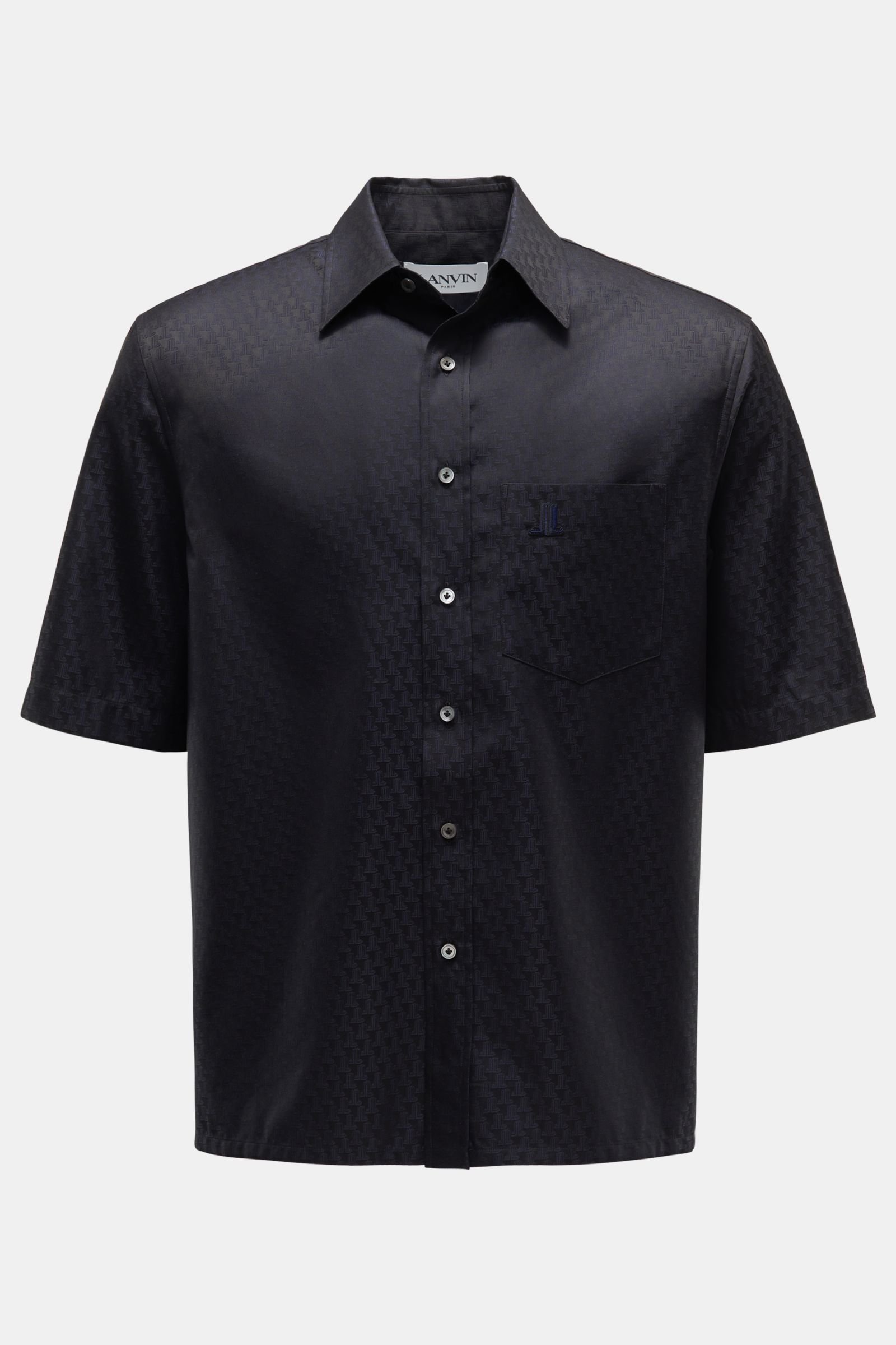 Short sleeve shirt with Kent collar black