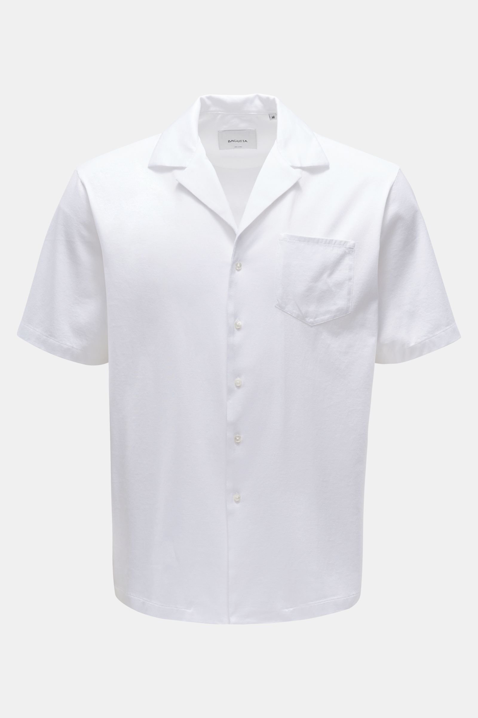 Jersey-Kurzarmhemd 'Brenta' Kubanischer Kragen weiß