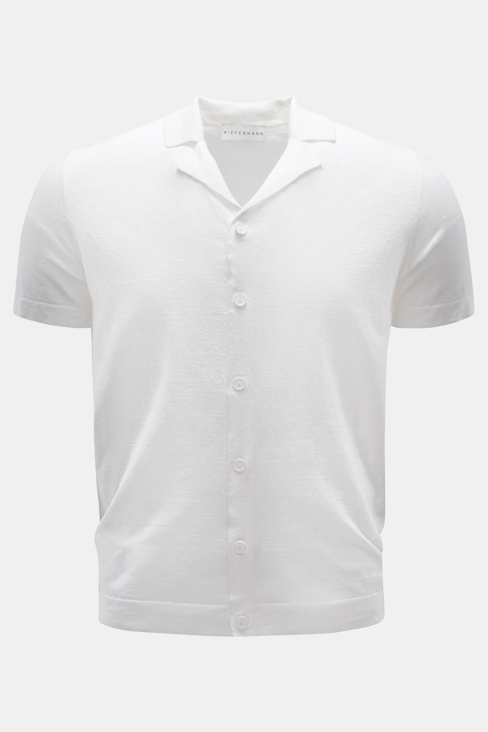 Fine knit short sleeve shirt 'Clack' white