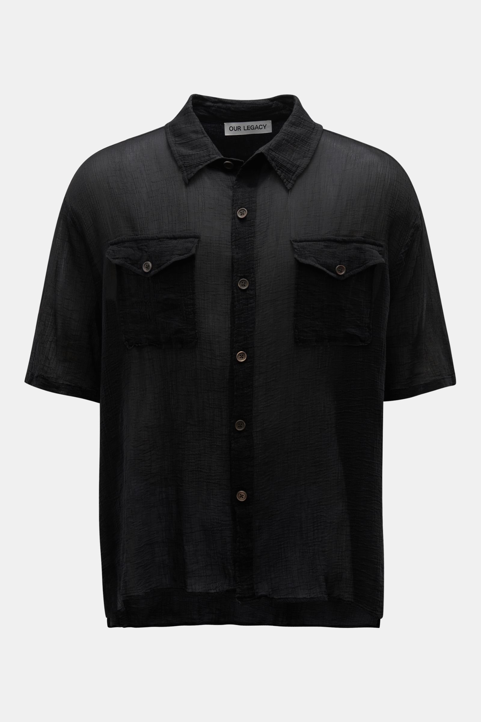 OUR LEGACY overshirt 'Military Base Shortsleeve Shirt' black