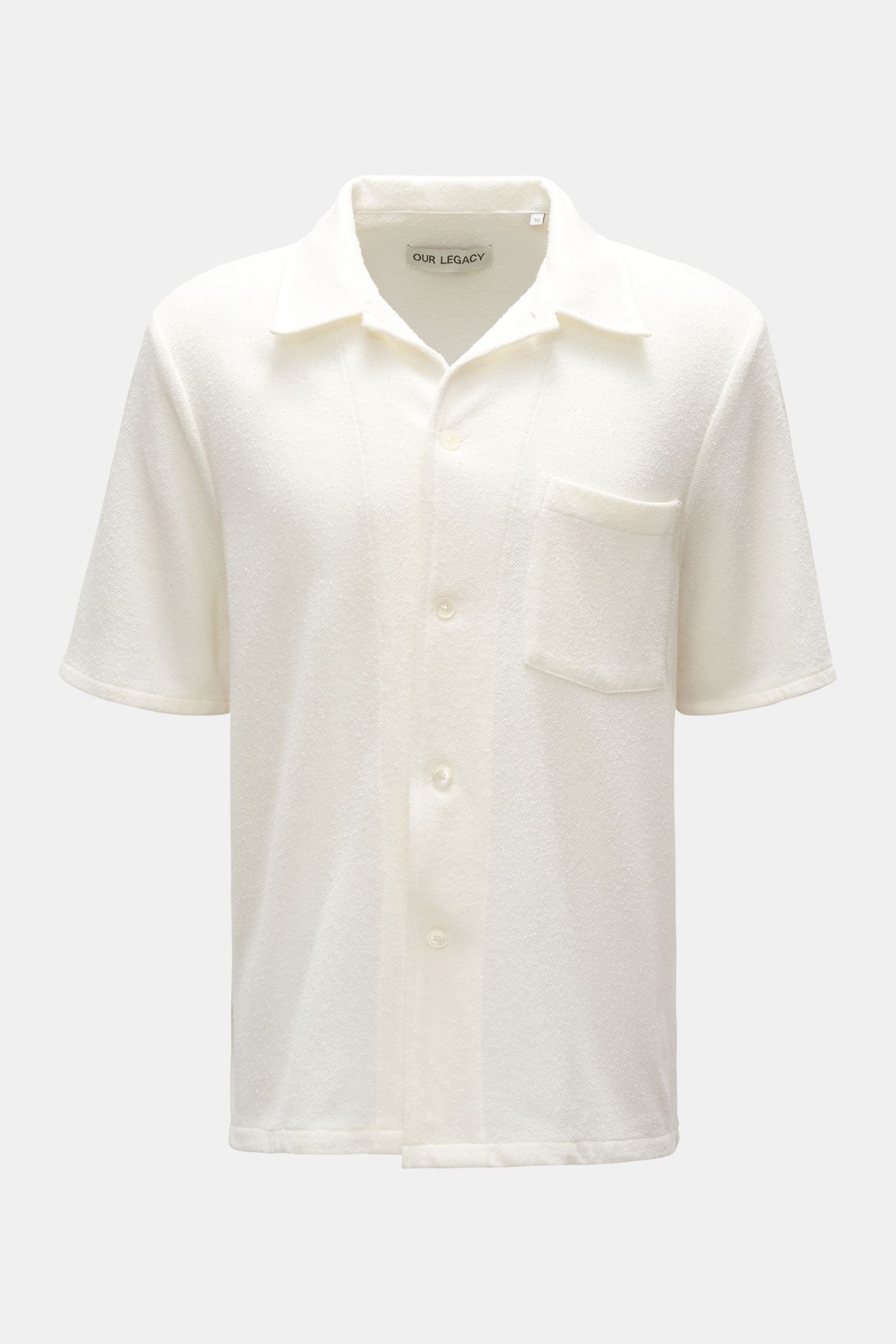 Short sleeve shirt 'Boxy Shirt' Cuban collar off-white