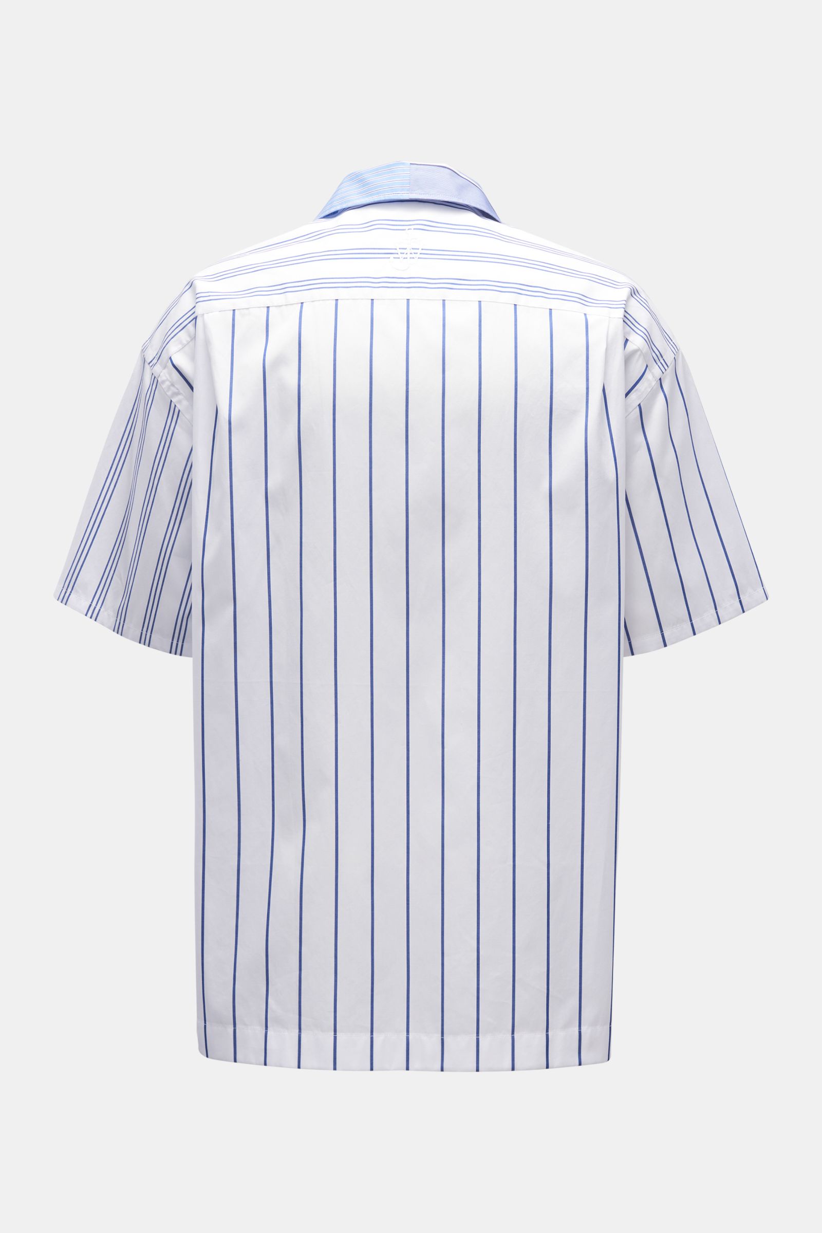 JW Anderson Short sleeve shirt Cuban collar grey-blue/smoky blue/white striped