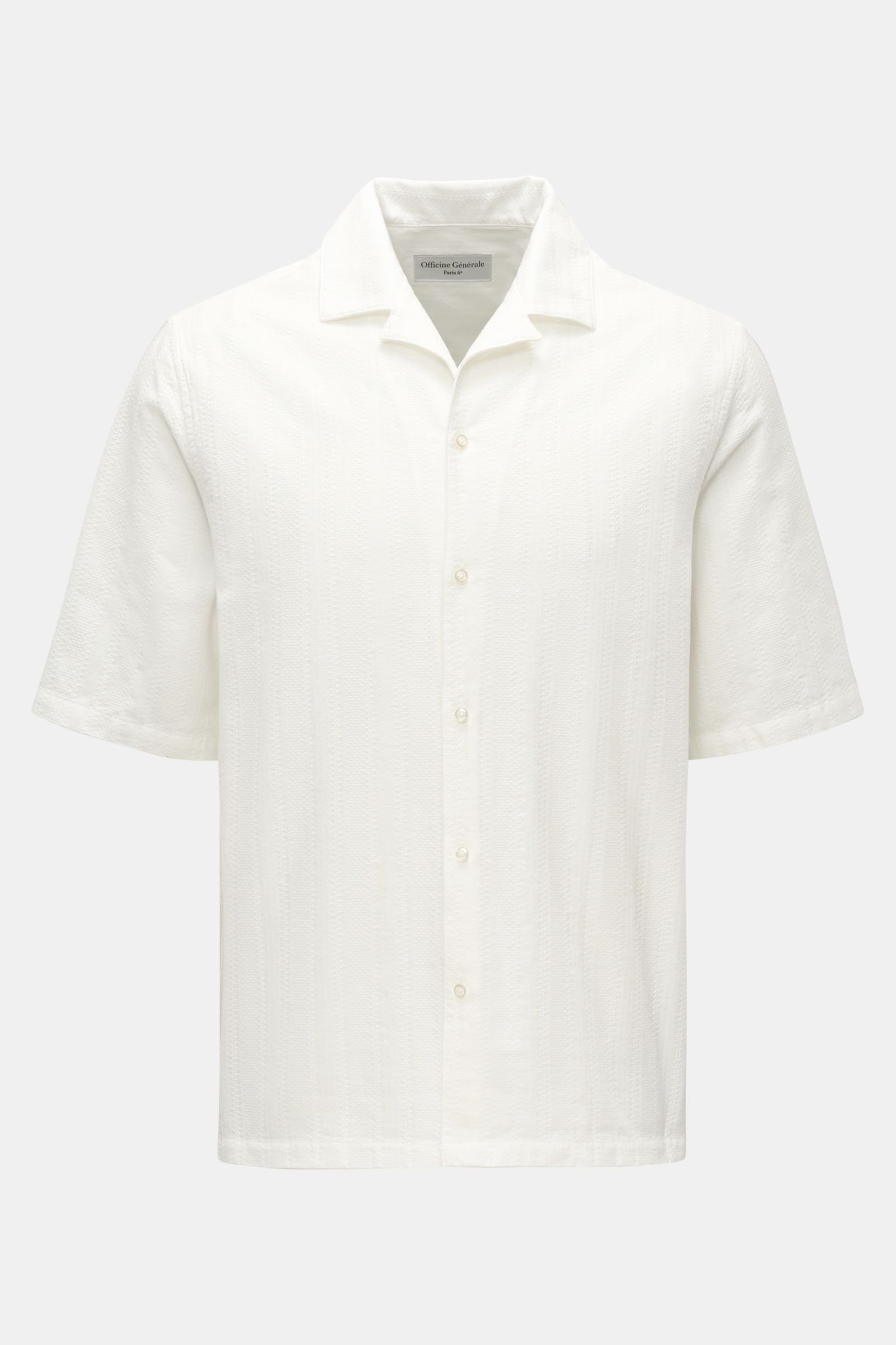 Short sleeve shirt 'Eren' Cuban collar white 
