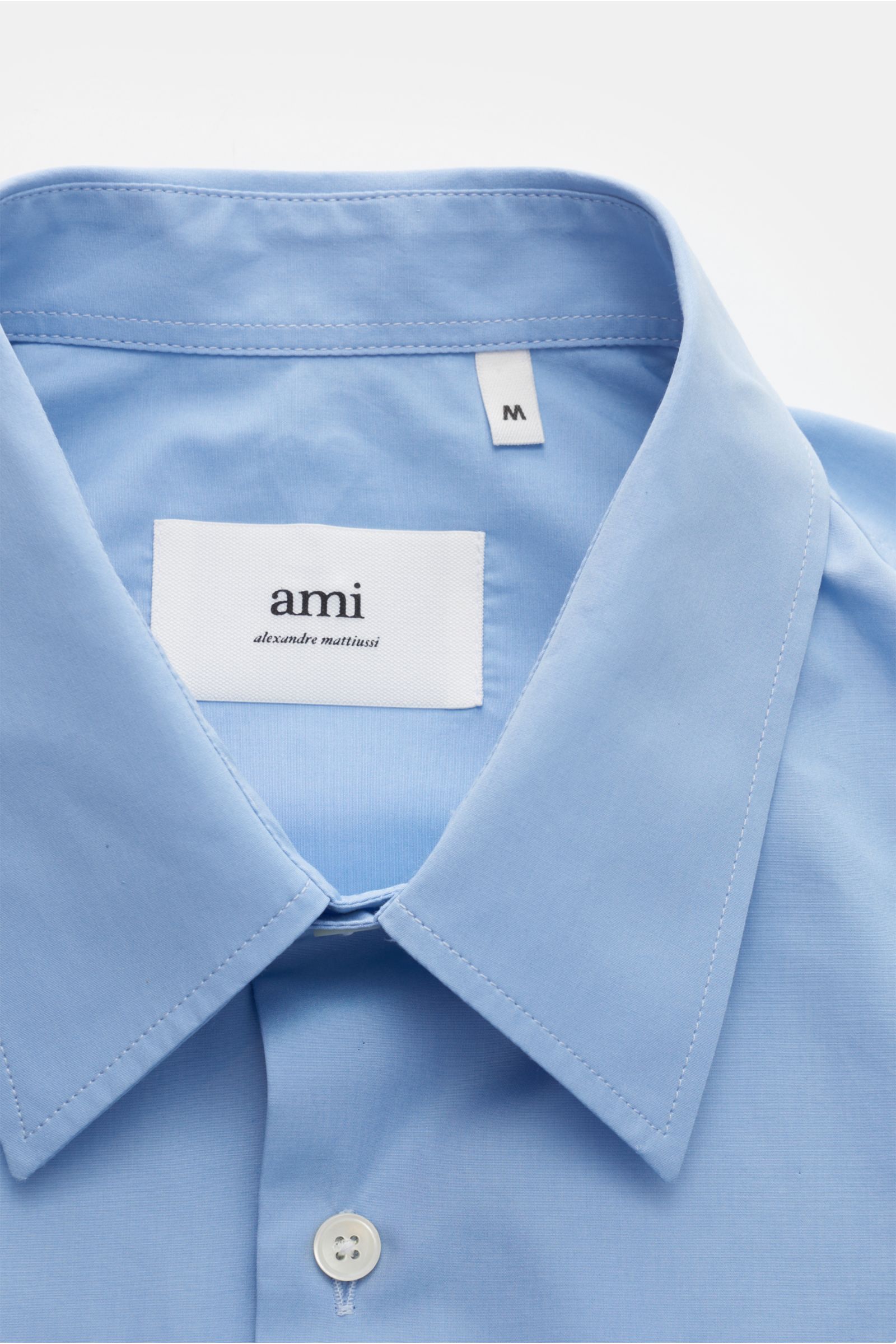 Ami Paris Kurzarm-Hemd Kent-Kragen blau