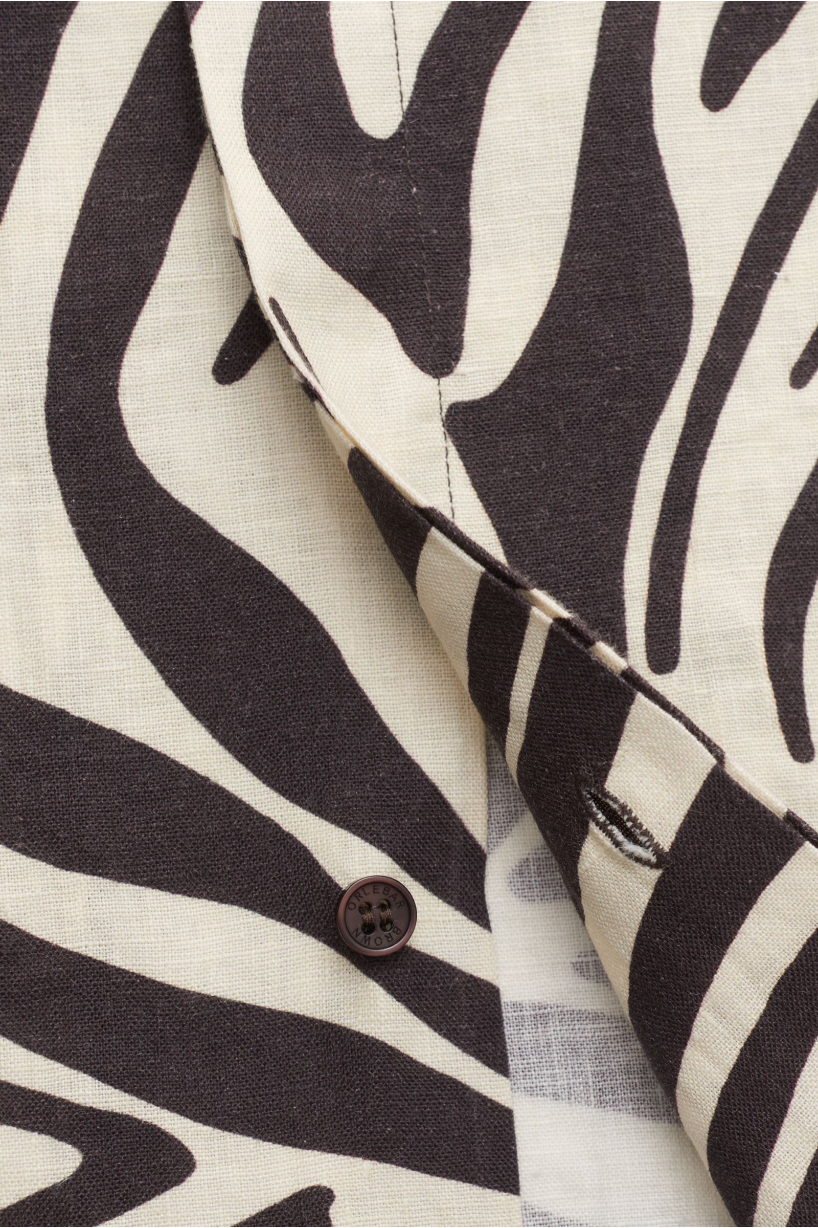 Orlebar Brown Kurzarmhemd 'Maitan Golden Gun Zebra' Kubanischer Kragen schwarz/creme gemustert Orlebar Brown Kurzarmhemd 'Maitan Golden Gun Zebra' Kubanischer Kragen schwarz/creme gemustert
