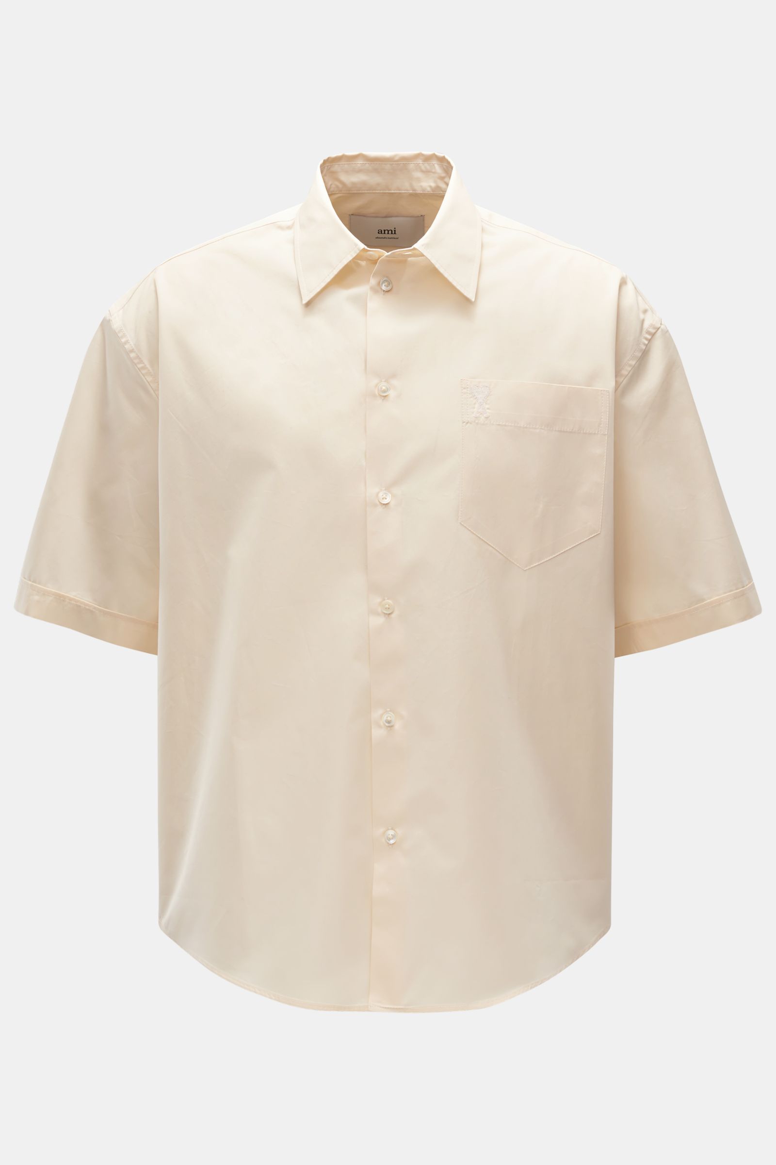 Ami Paris Short sleeve shirt Kent collar cream