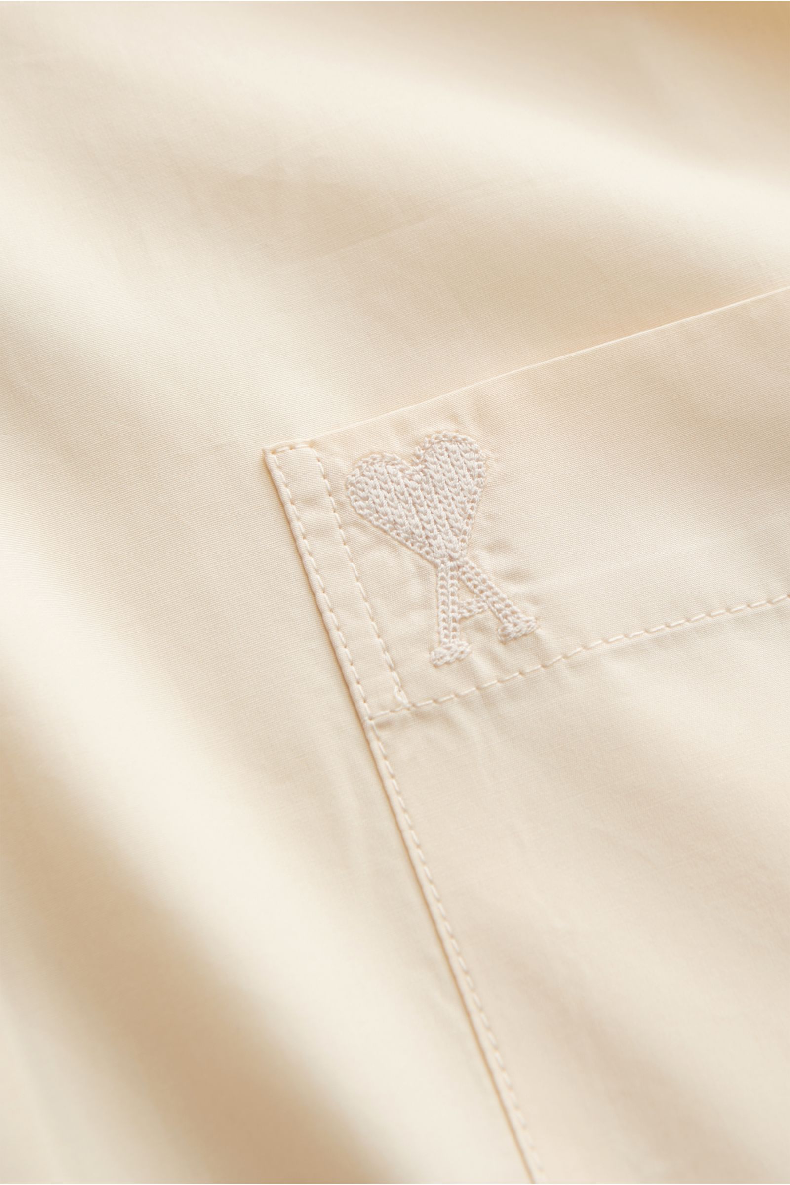 Ami Paris Short sleeve shirt Kent collar cream