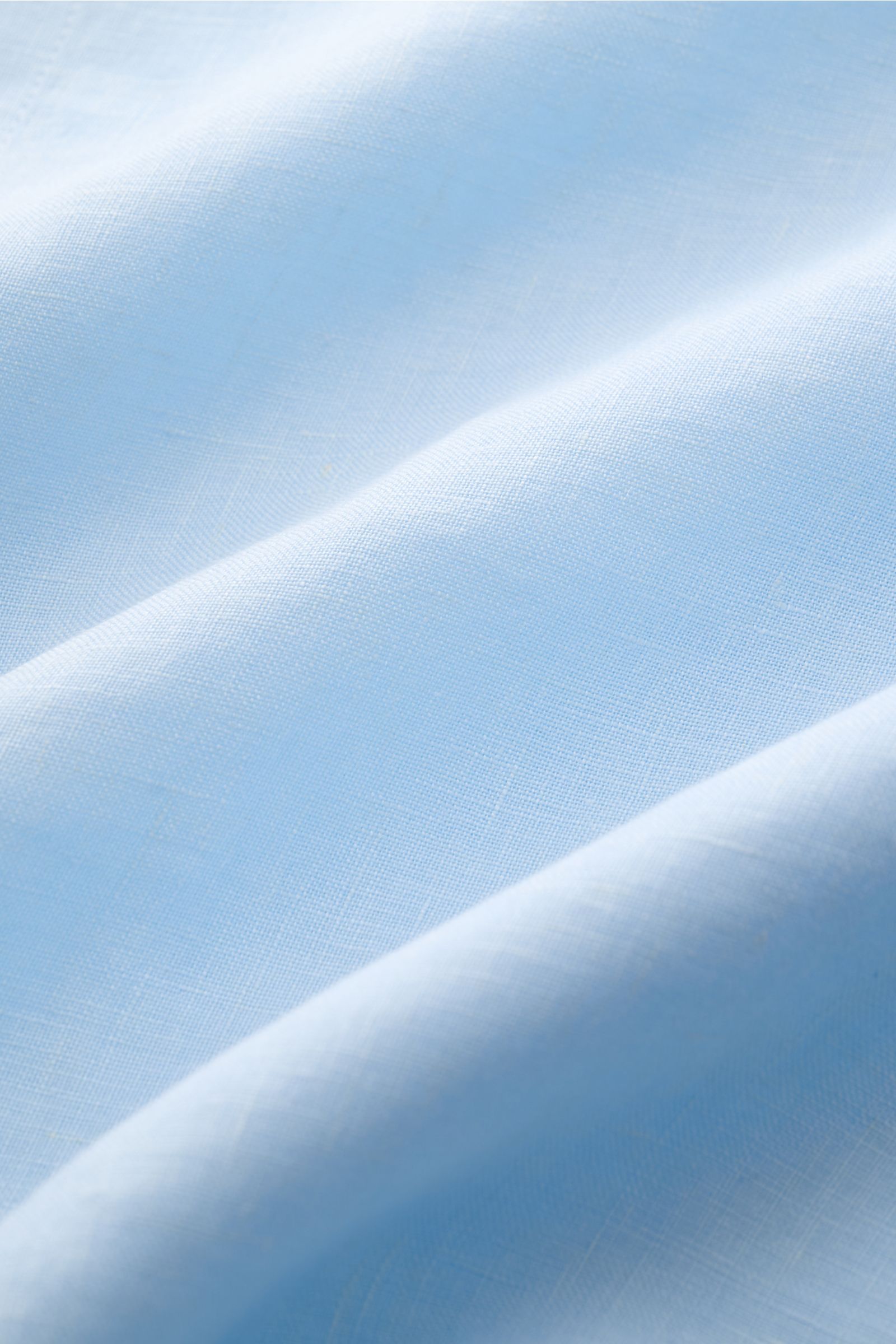 A.P.C. Linen short sleeve shirt 'Liaek' Kent collar light blue