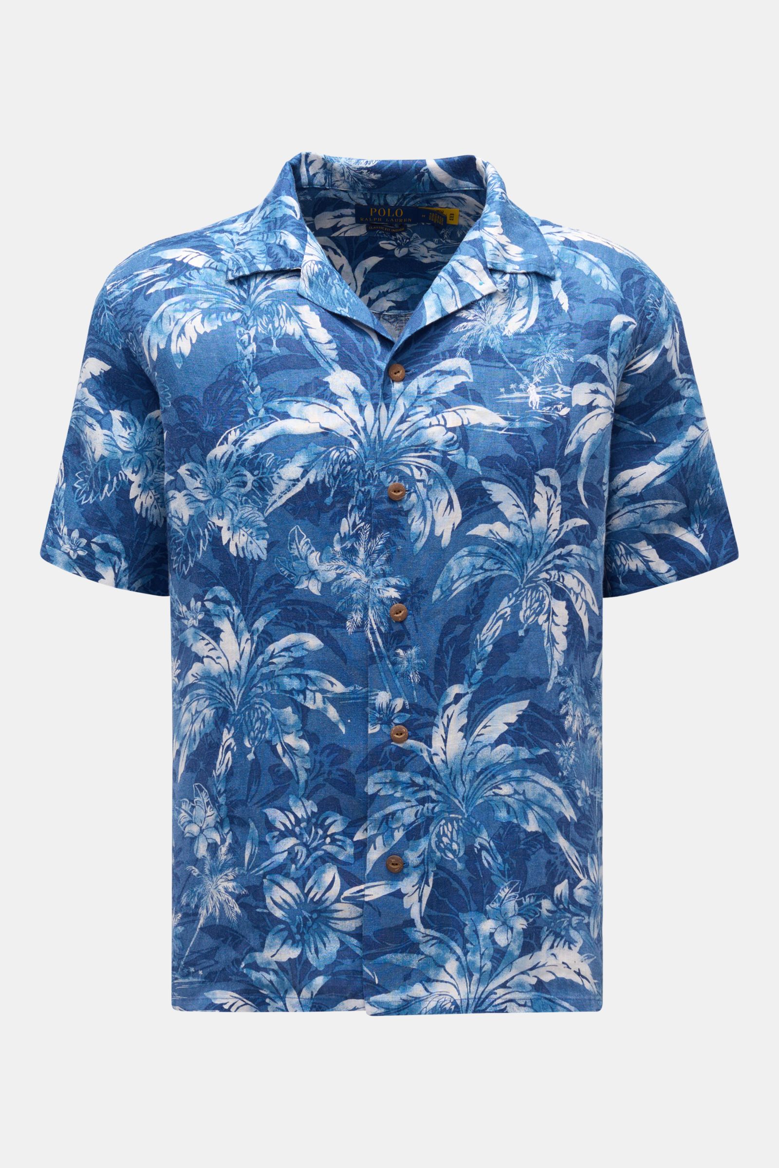 Polo Ralph Lauren Leinenhemd schmaler Kragen dunkelblau/weiß gemustert