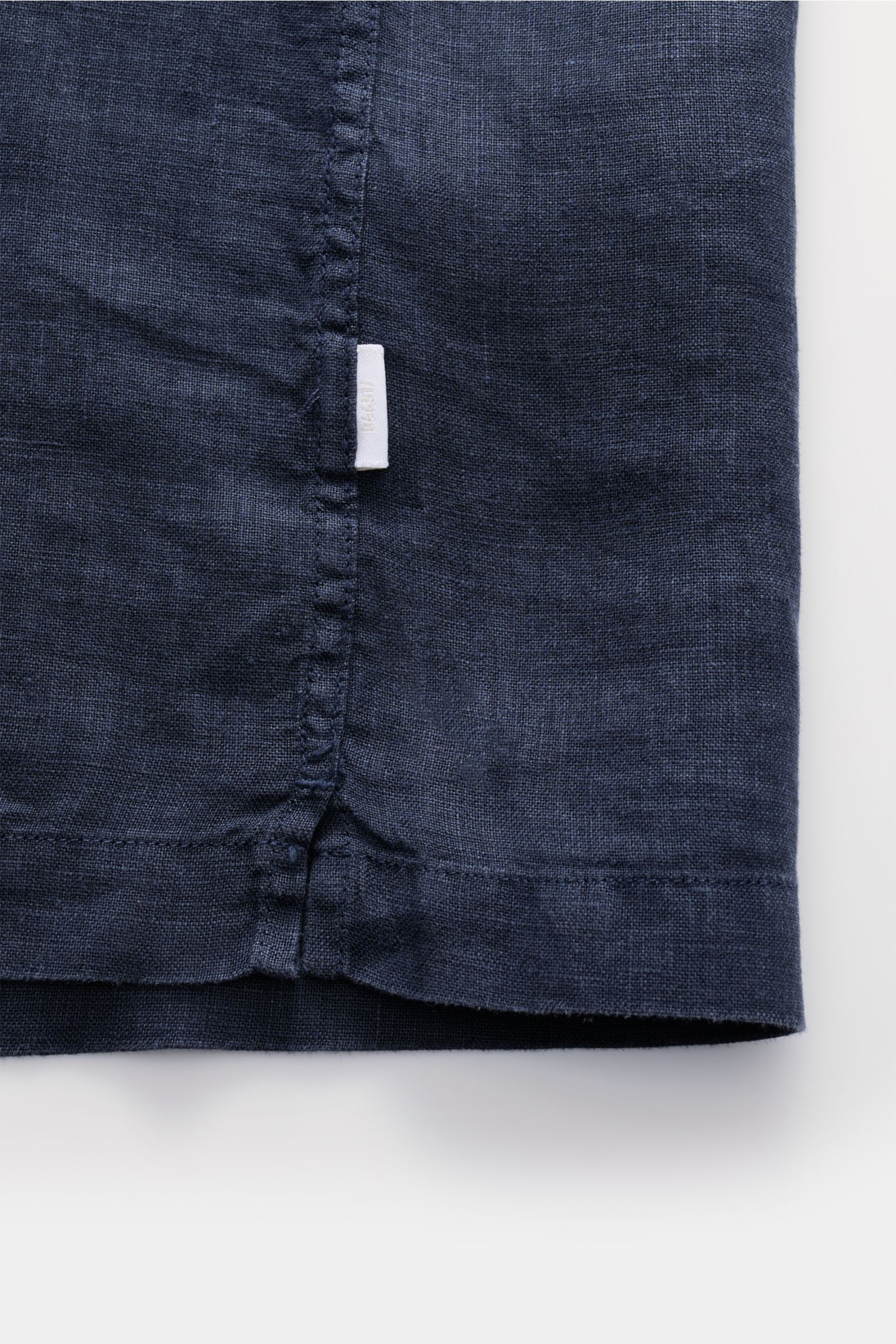 04651/ A trip in a bag Leinen Kurzarmhemd 'Linen Cuba' Kubanischer Kragen navy